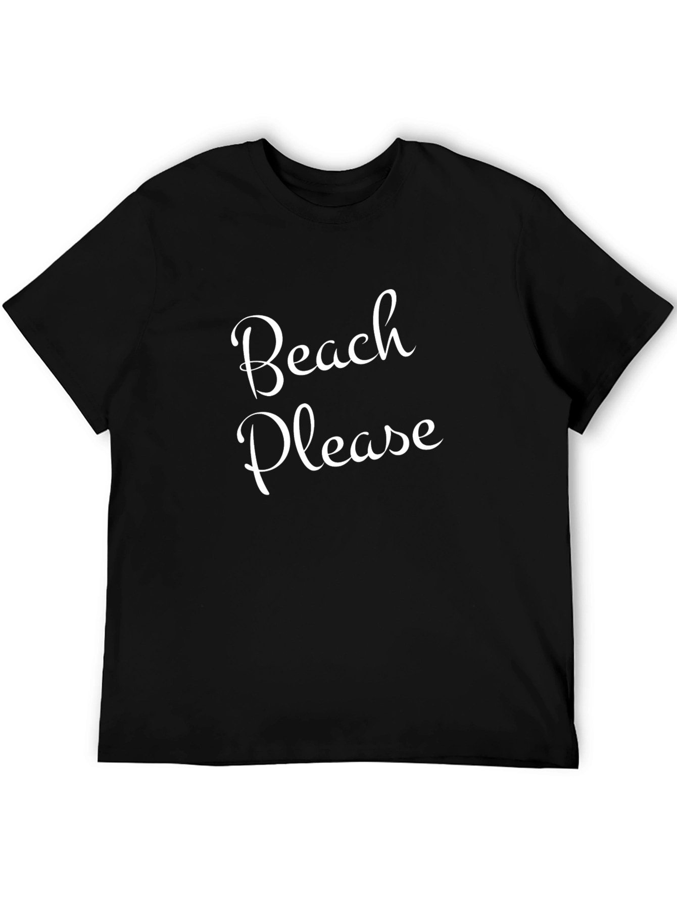Beach Please Graphic Tee - Black Cotton T-Shirt