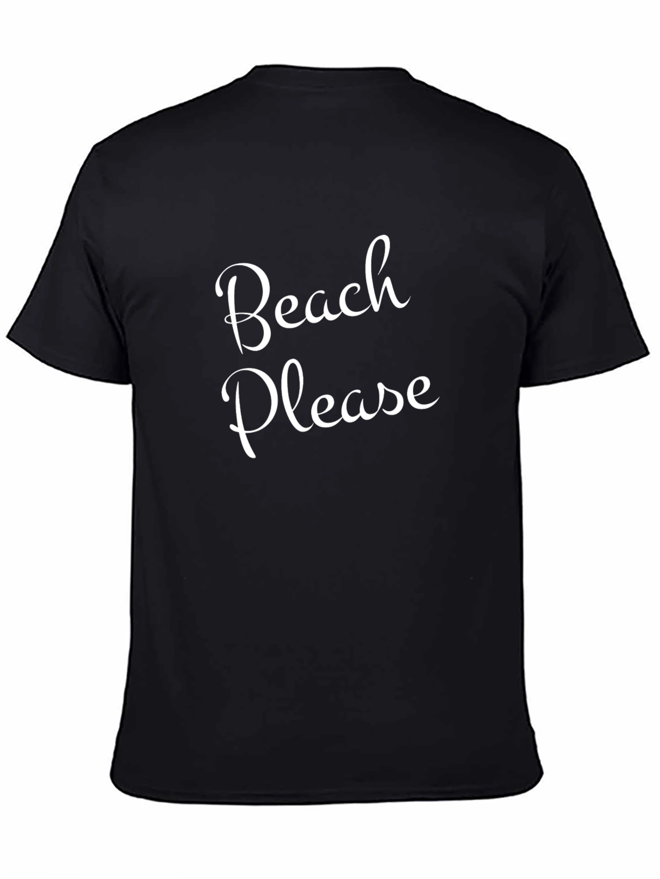 Beach Please Graphic Tee - Black Cotton T-Shirt