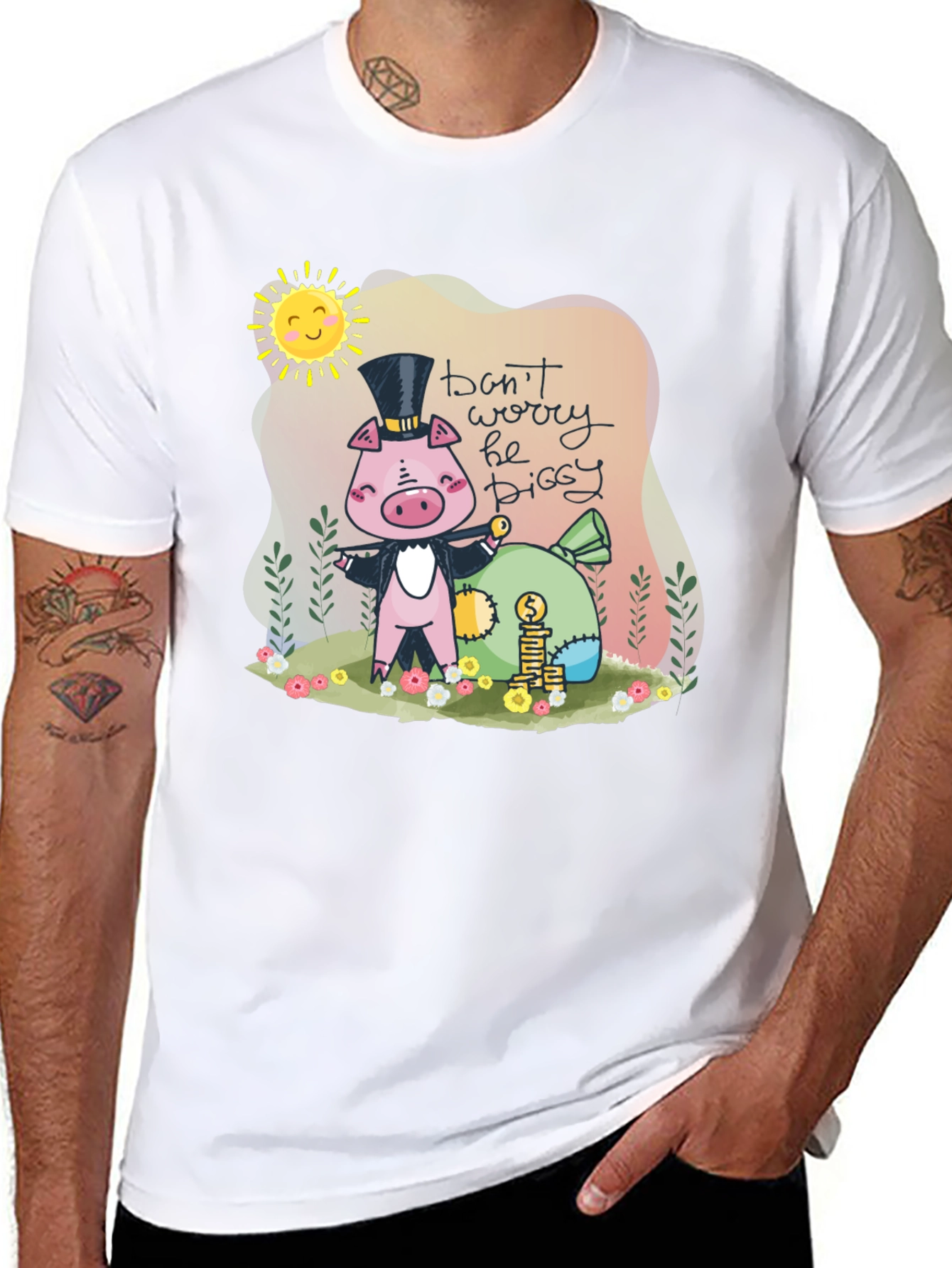 Piggy Bank T-Shirt - Dont Worry Be Piggy!