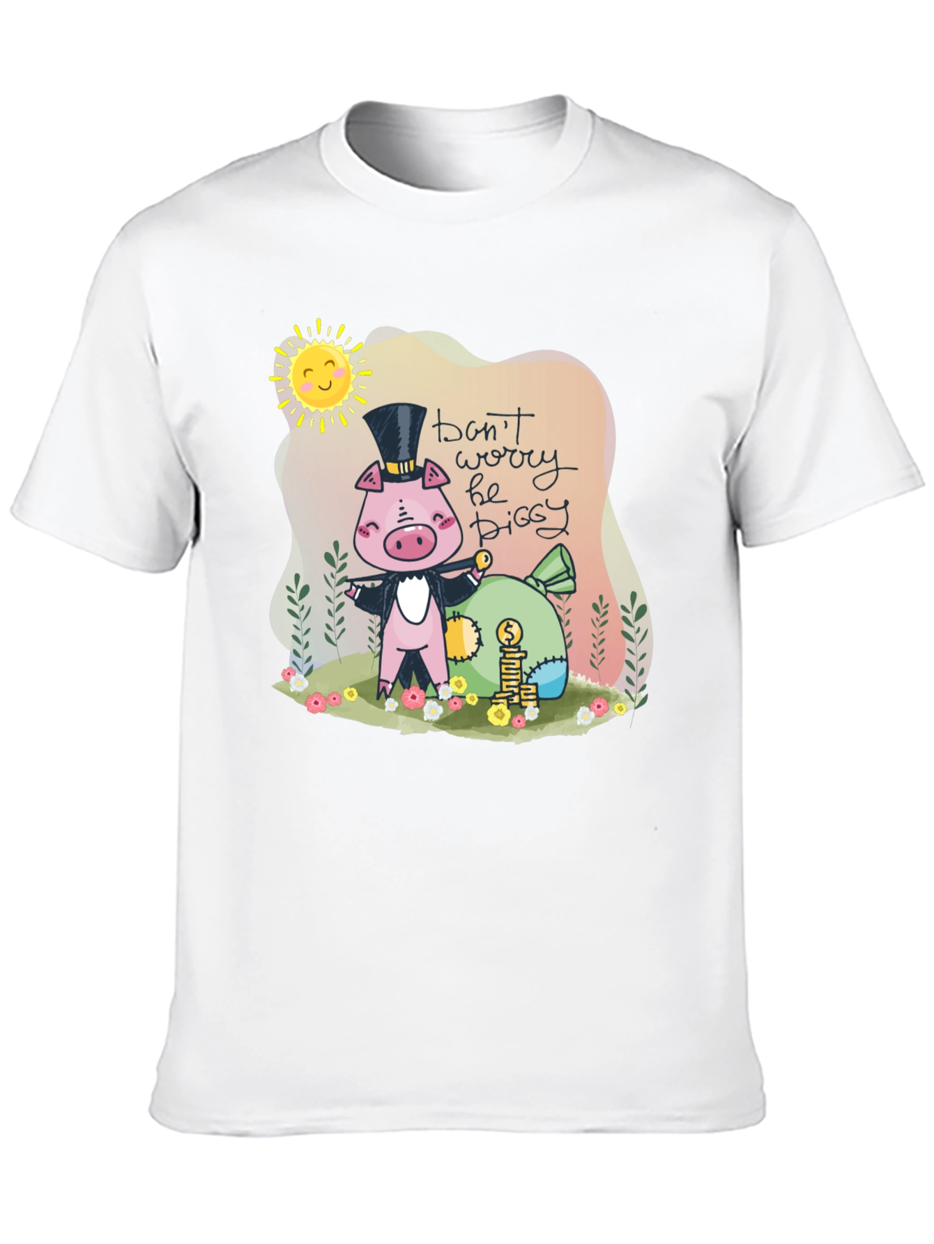 Piggy Bank T-Shirt - Dont Worry Be Piggy!