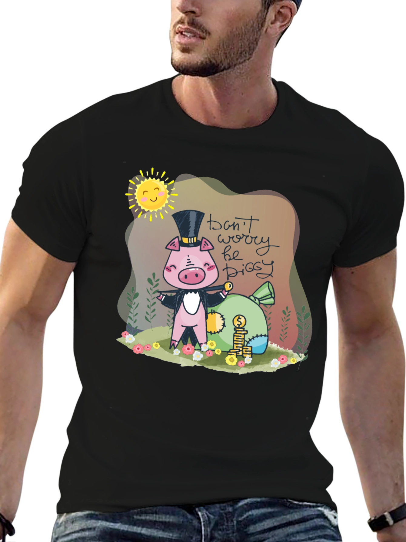 Piggy Bank T-Shirt - Dont Worry Be Piggy!