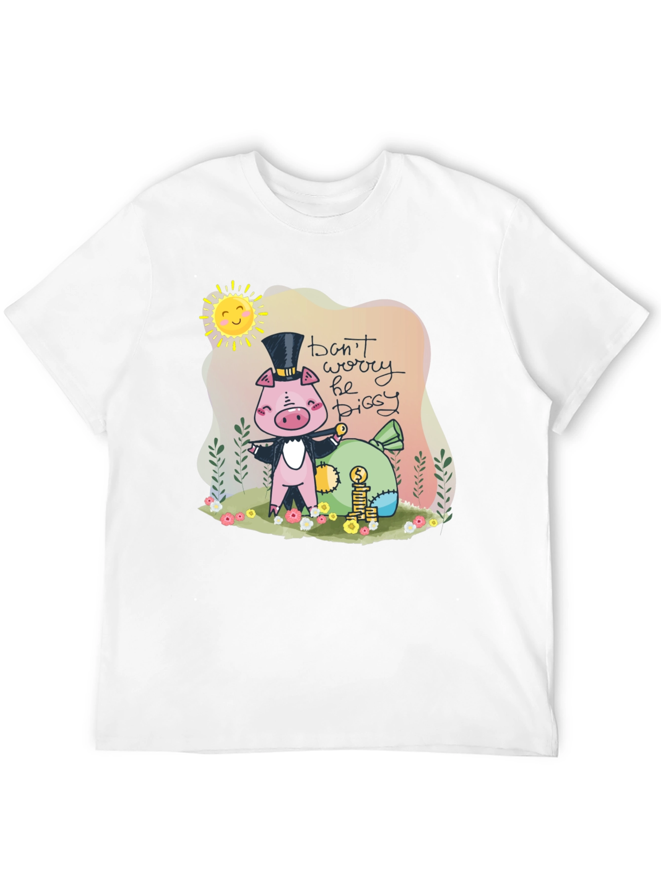 Piggy Bank T-Shirt - Dont Worry Be Piggy!