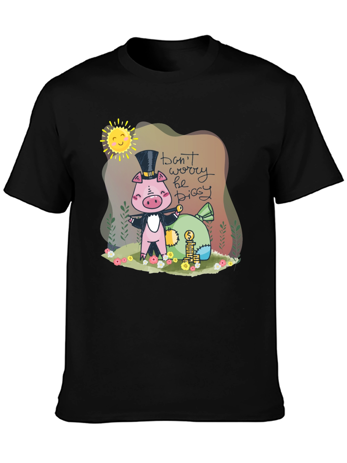 Piggy Bank T-Shirt - Dont Worry Be Piggy!