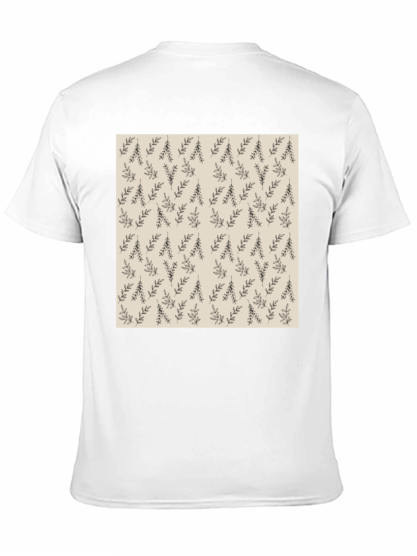 Black Tee with Botanical Print