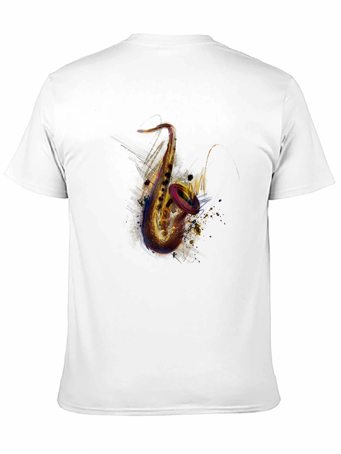 Saxophone Graphic Print Black T-Shirt
