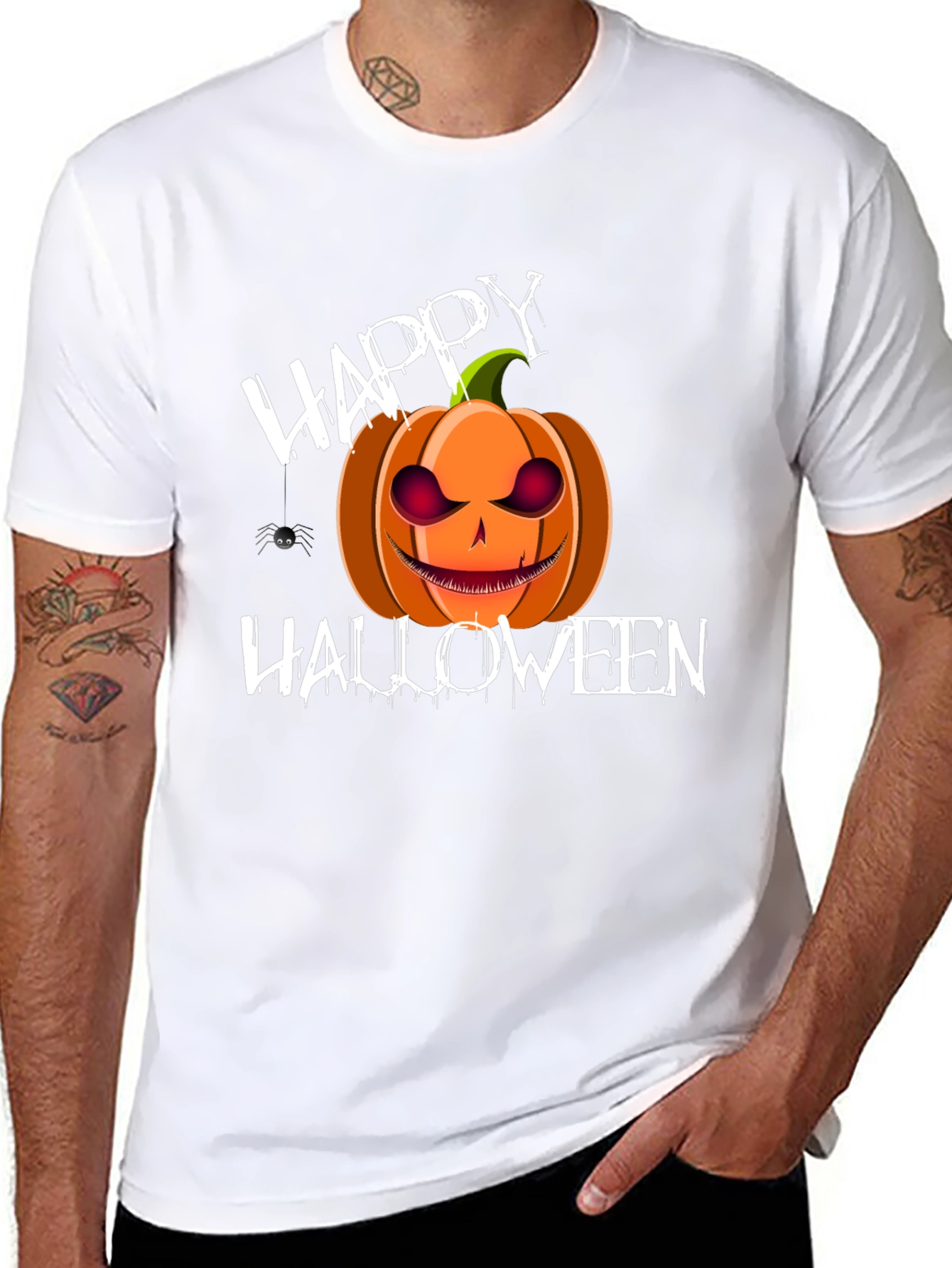Happy Halloween Pumpkin T-Shirt - Spooky Holiday Tee