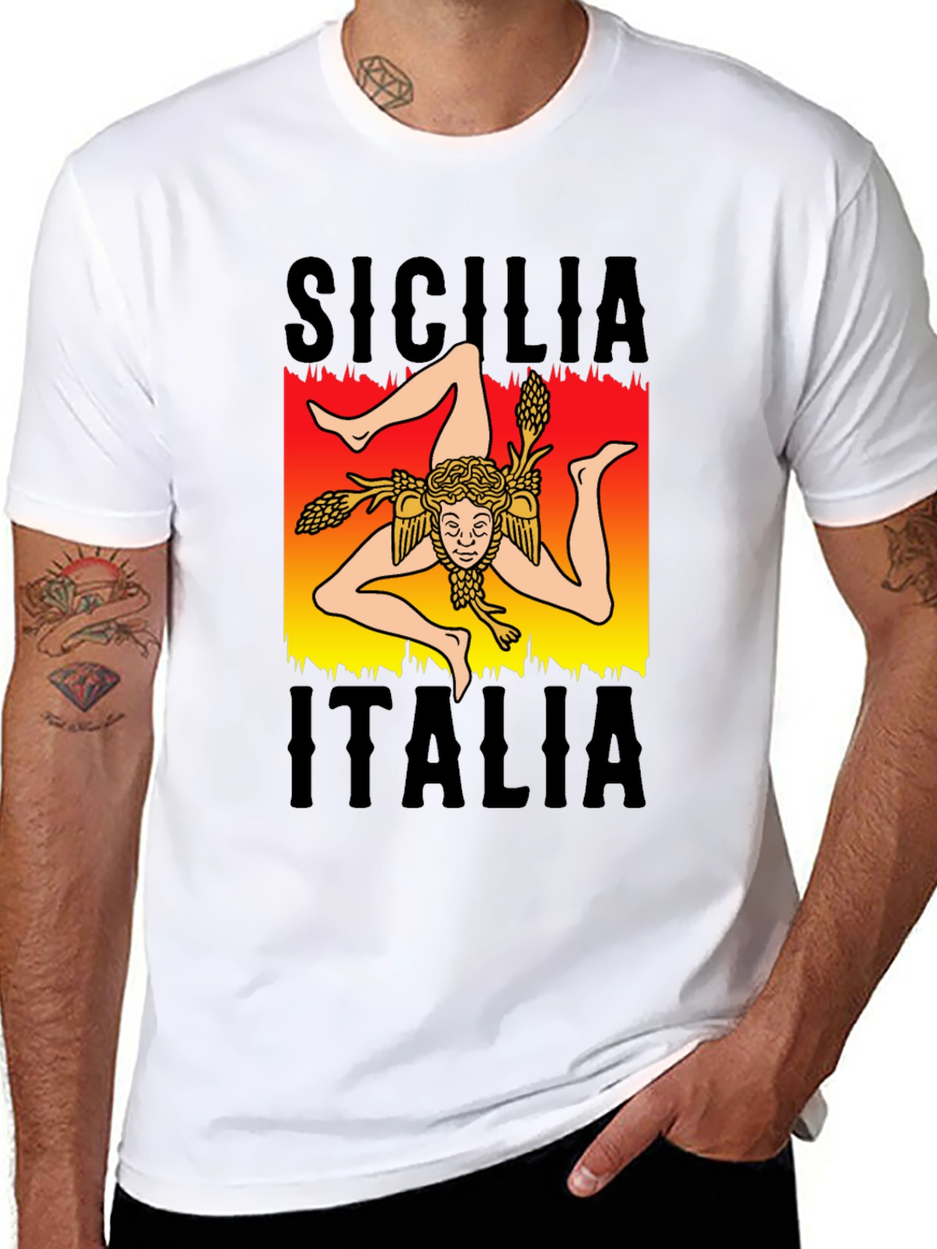 Sicilia Italia T-Shirt - Trinacria Symbol