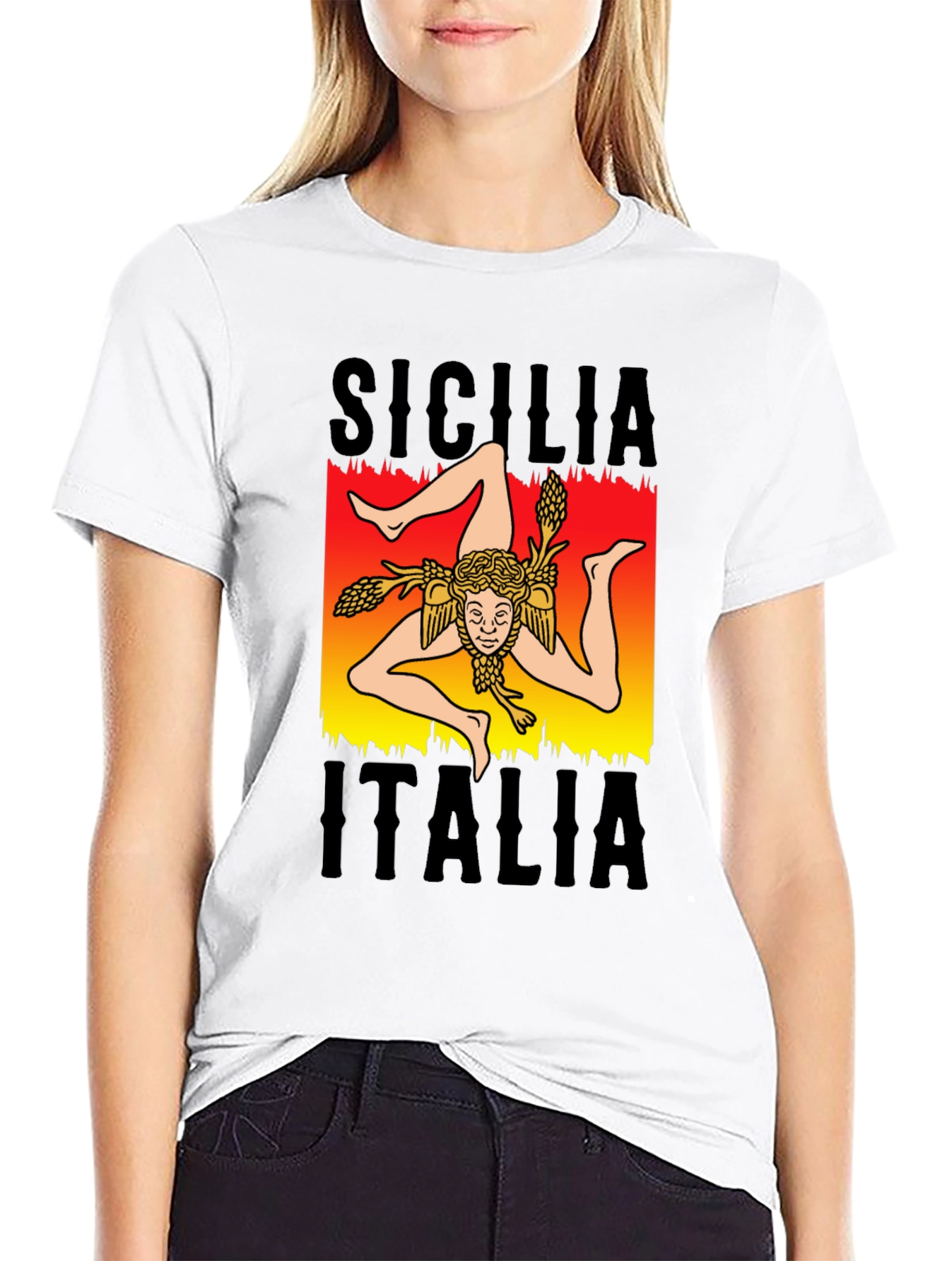 Sicilia Italia T-Shirt - Trinacria Symbol