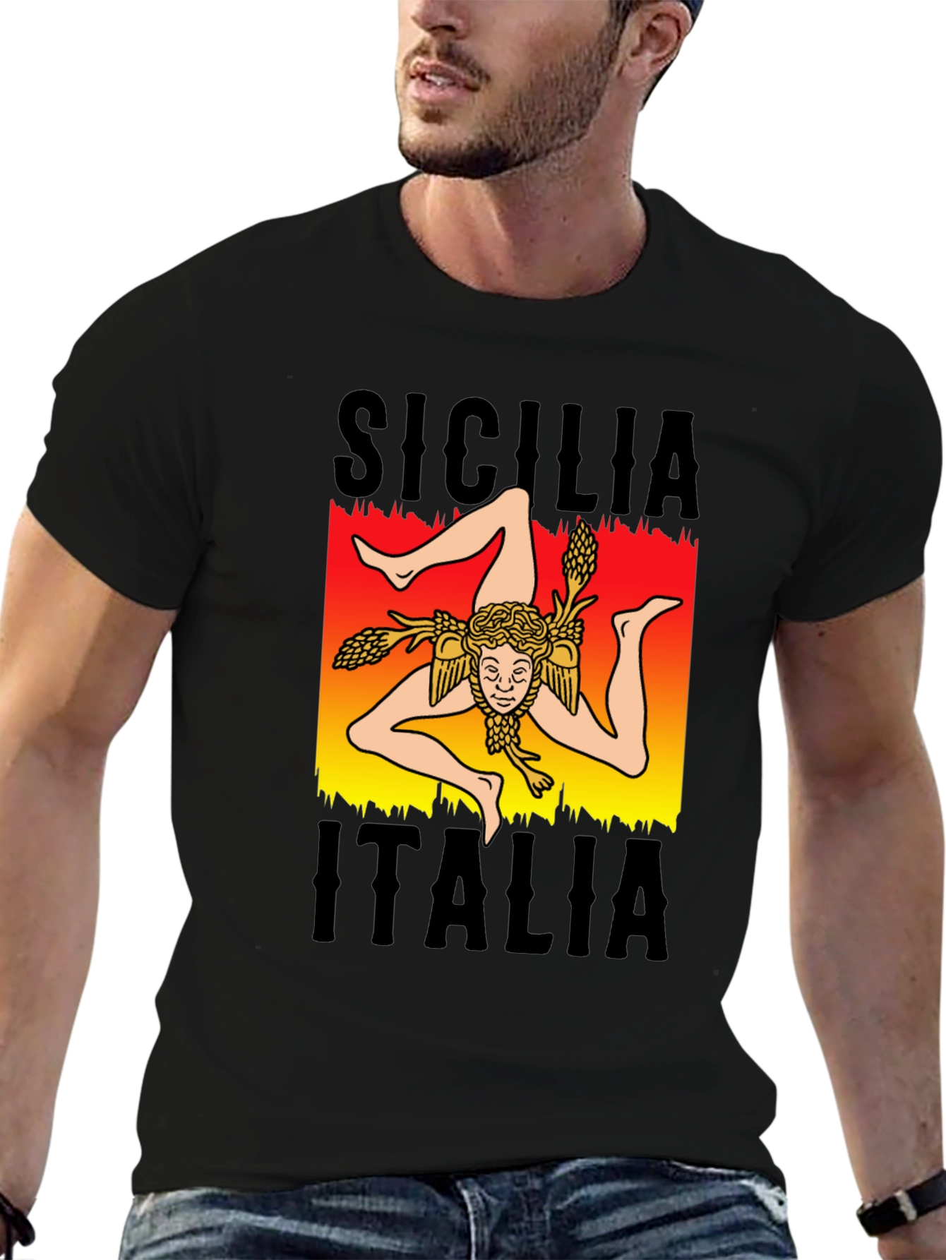 Sicilia Italia T-Shirt - Trinacria Symbol