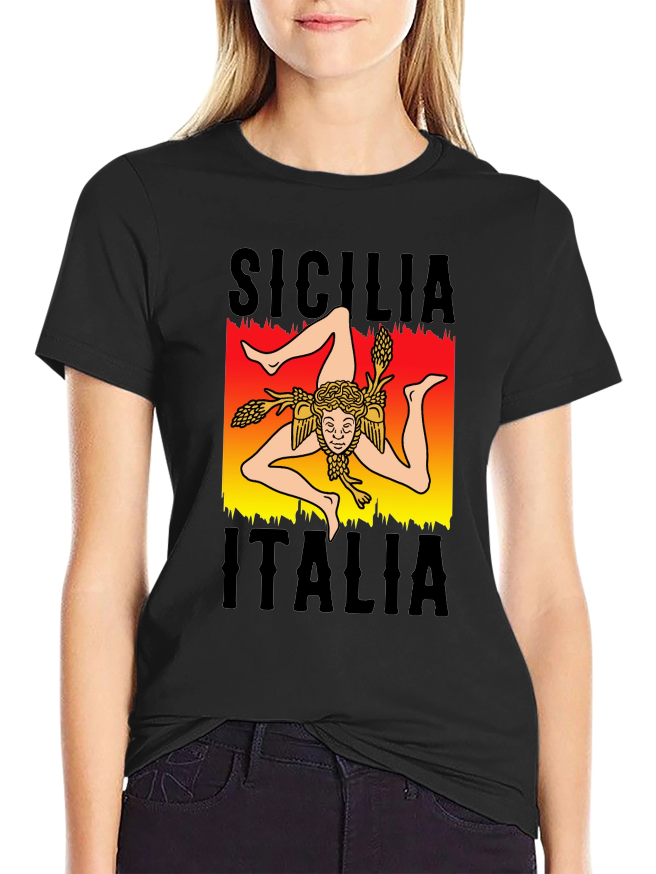 Sicilia Italia T-Shirt - Trinacria Symbol