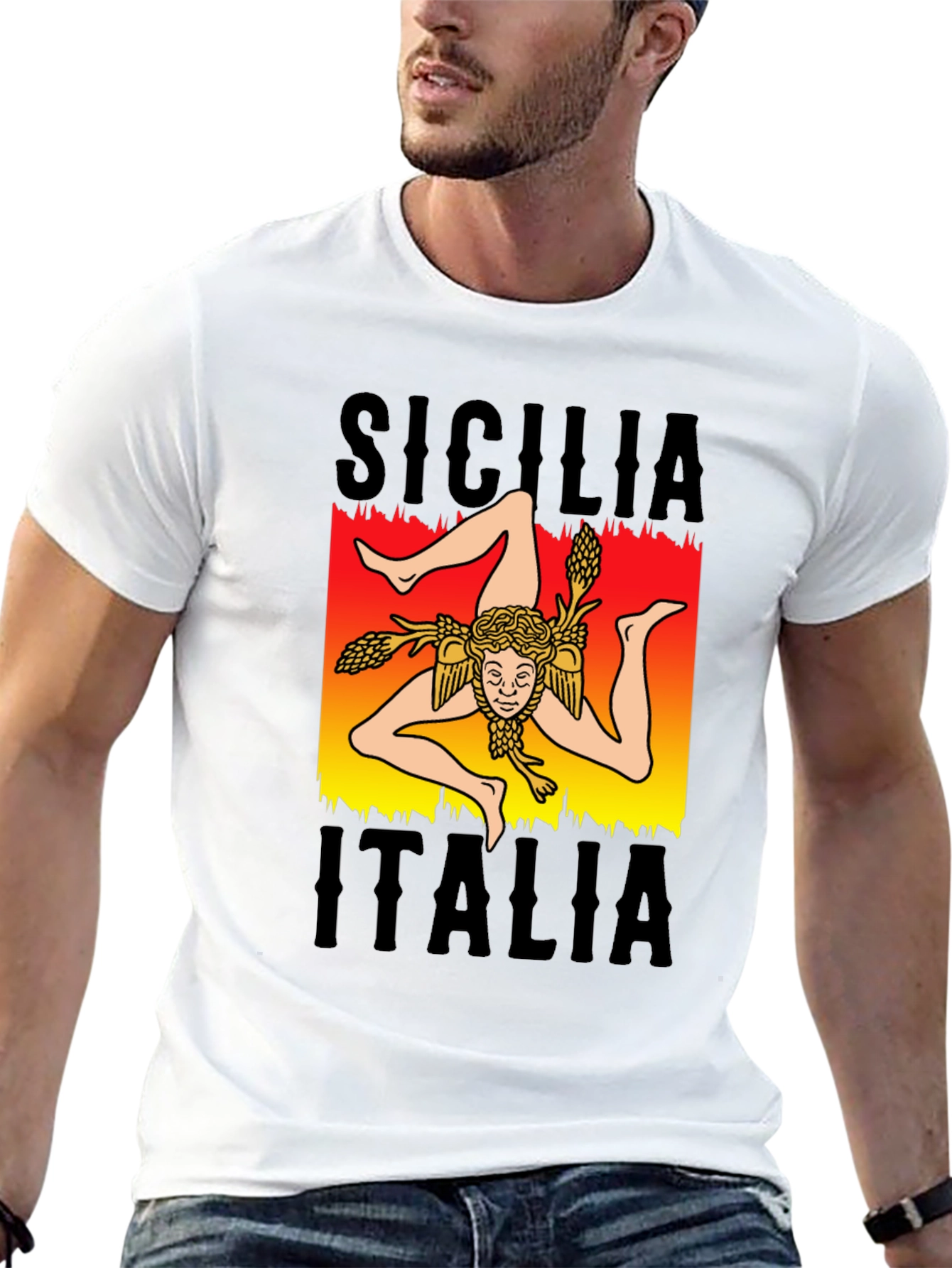Sicilia Italia T-Shirt - Trinacria Symbol