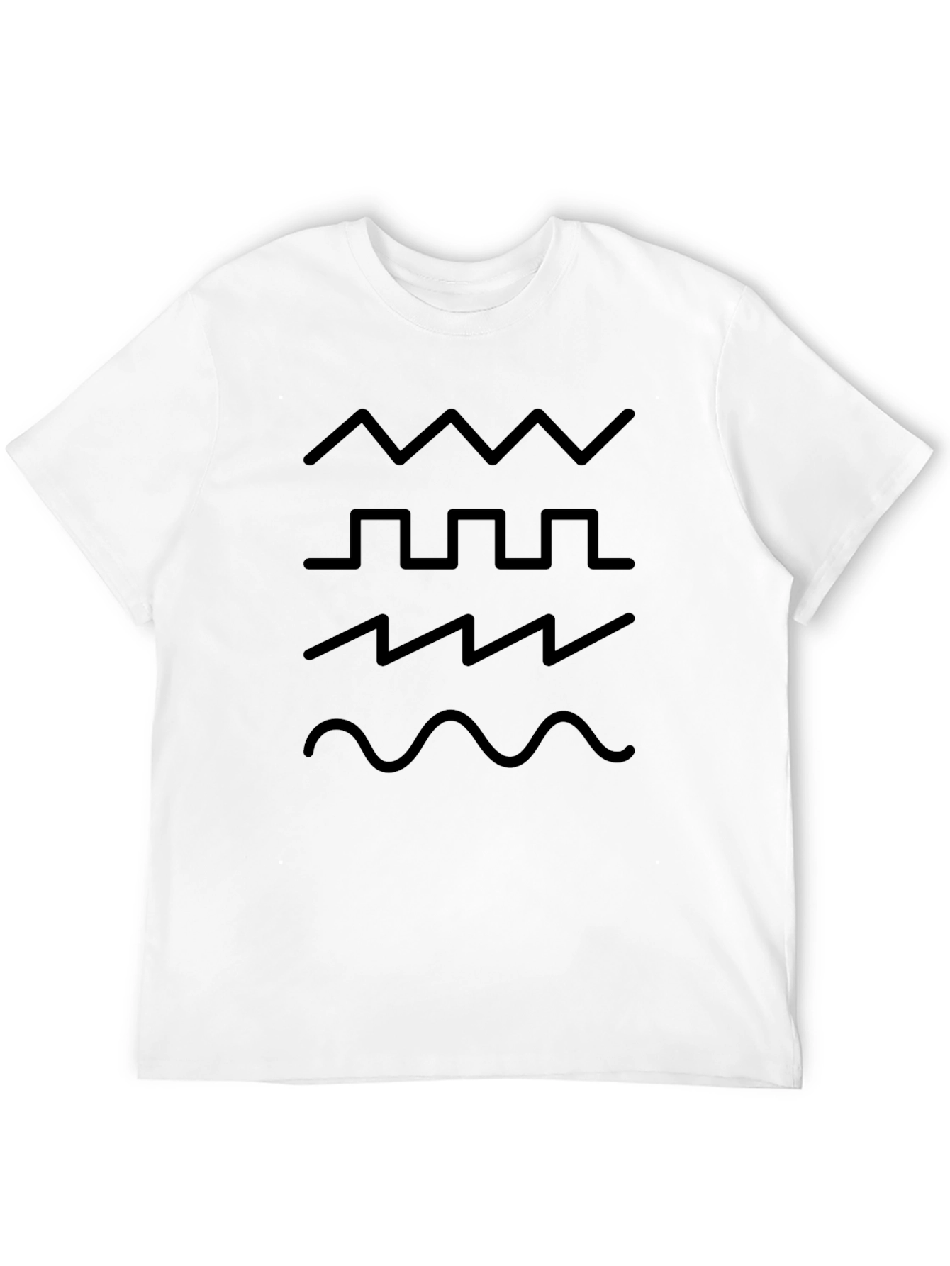 Waveform Graphic Print Mens Black T-Shirt