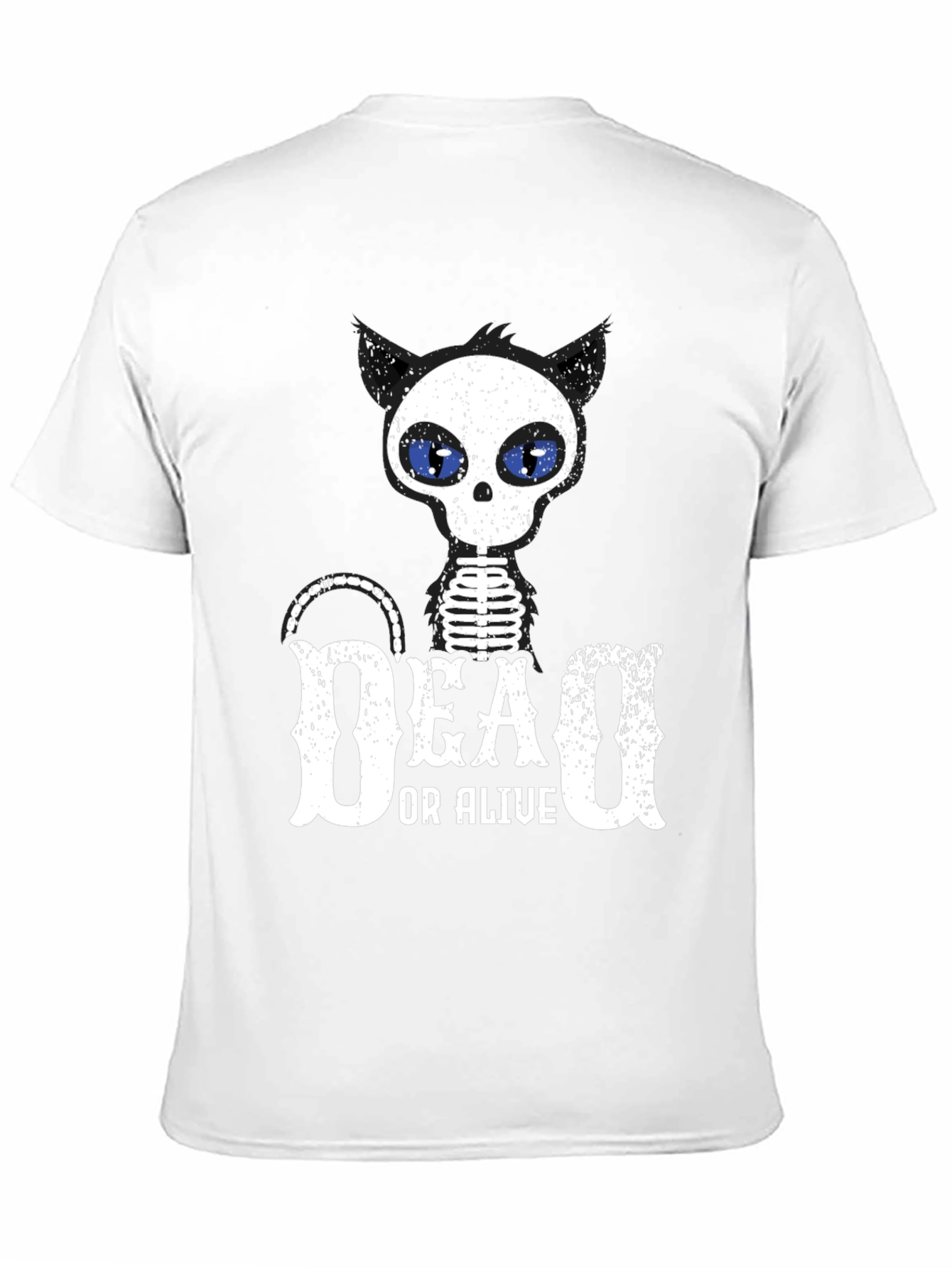 Dead or Alive Cat Skeleton Black T-Shirt