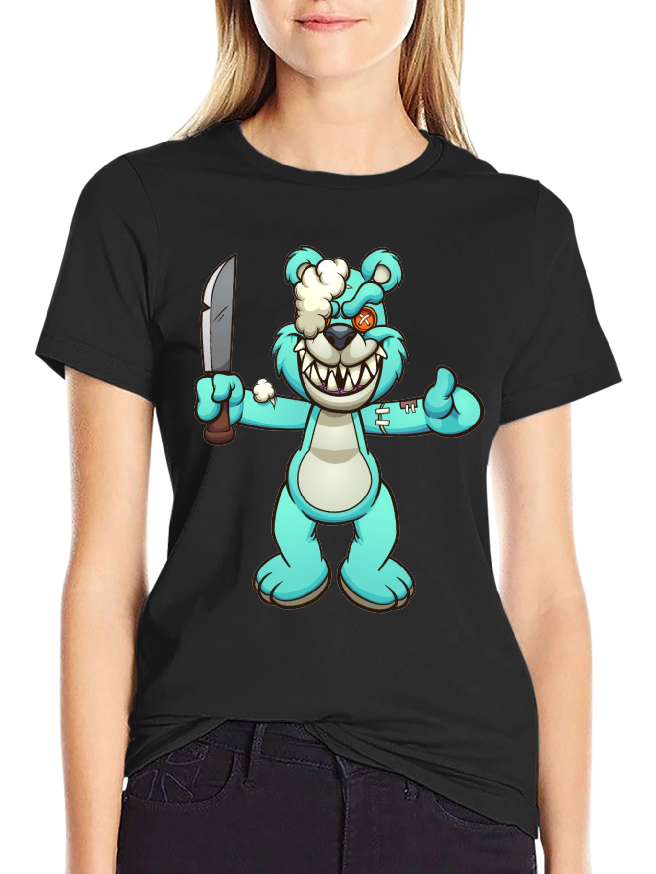 Cartoon Zombie Teddy Bear T-Shirt