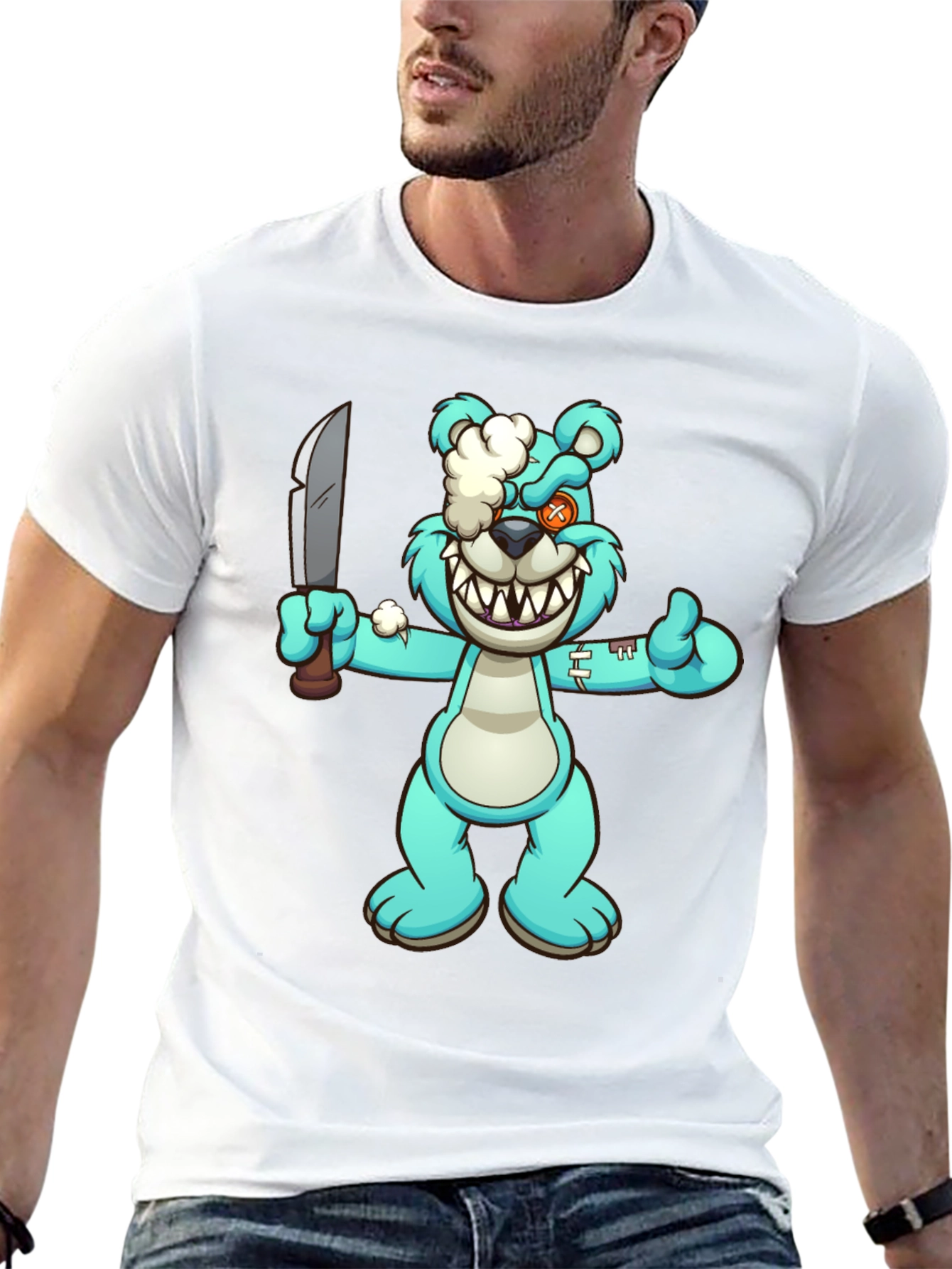 Cartoon Zombie Teddy Bear T-Shirt