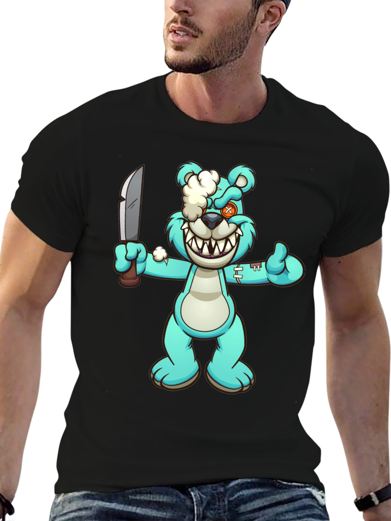 Cartoon Zombie Teddy Bear T-Shirt