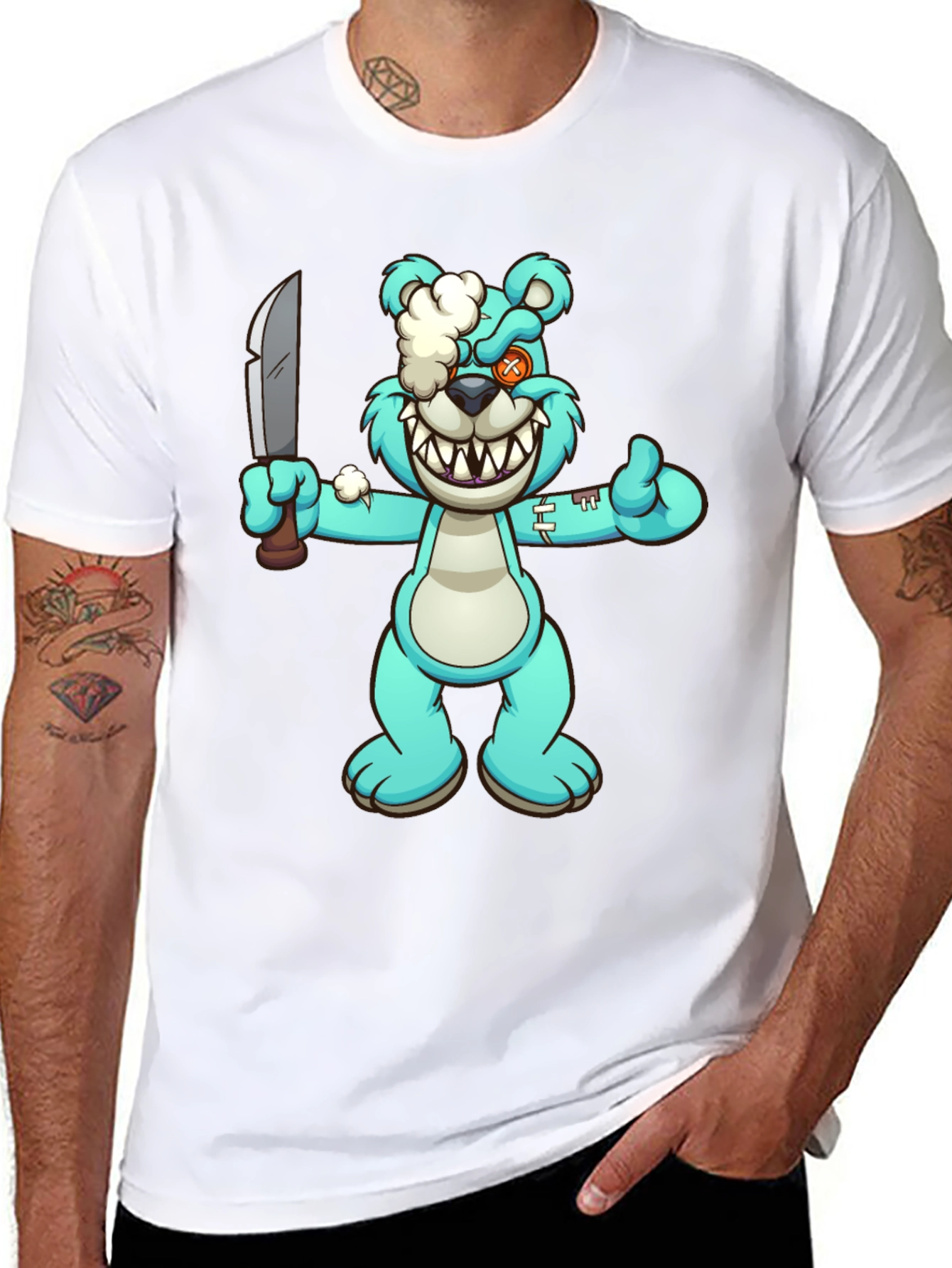 Cartoon Zombie Teddy Bear T-Shirt