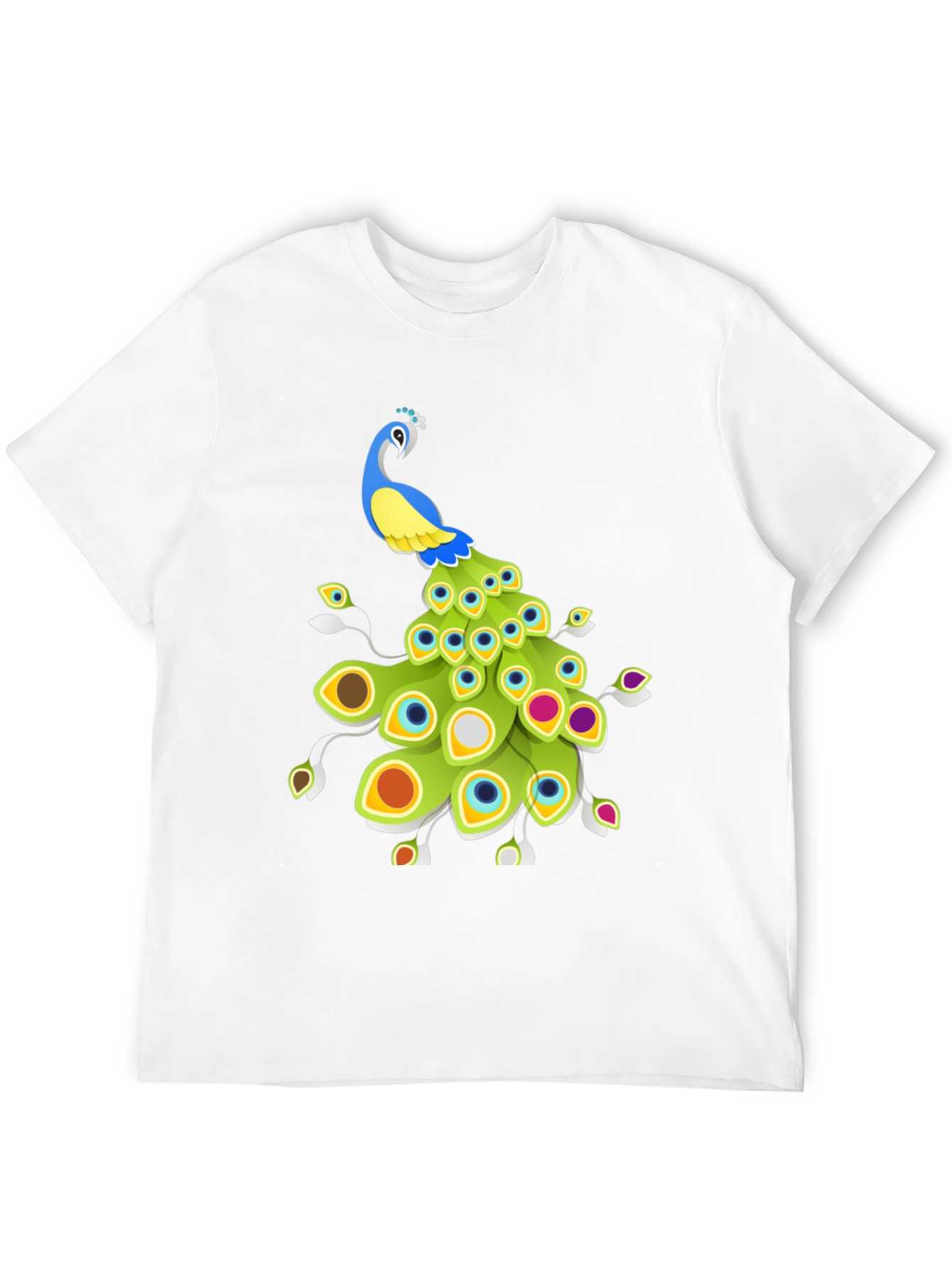 Peacock Graphic Tee - Stylish Mens Black T-Shirt