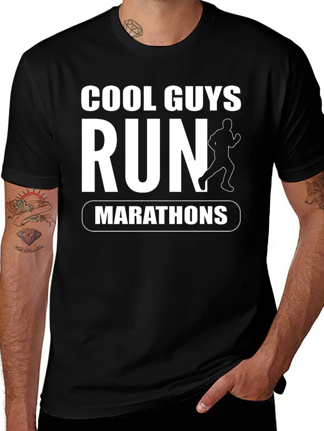 Cool Guys Run Marathons Graphic T-Shirt