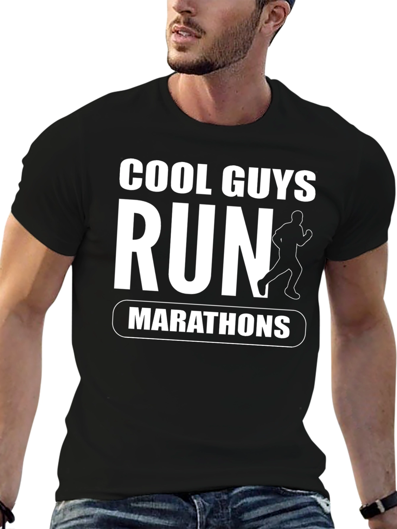 Cool Guys Run Marathons Graphic T-Shirt