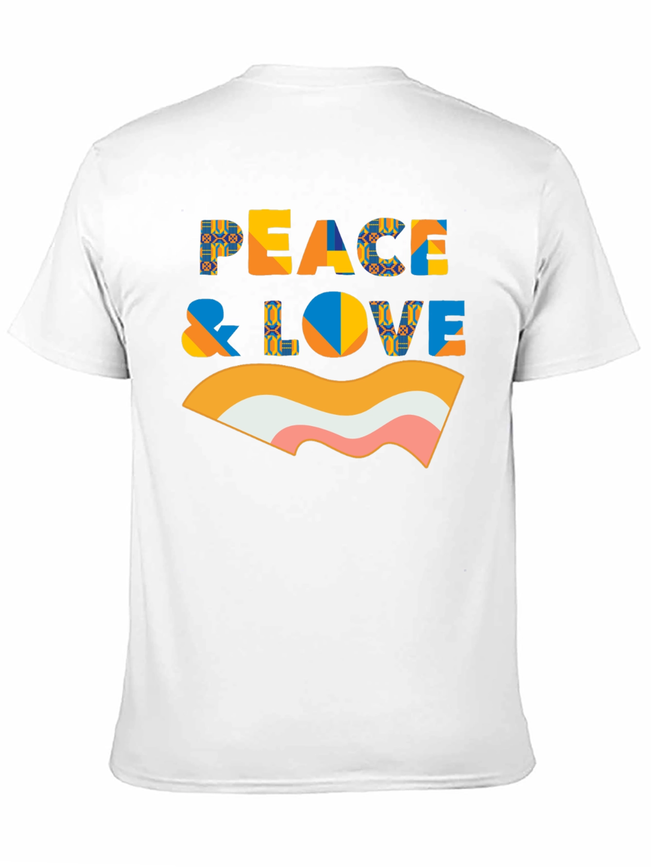 Peace & Love Retro Graphic Black T-Shirt