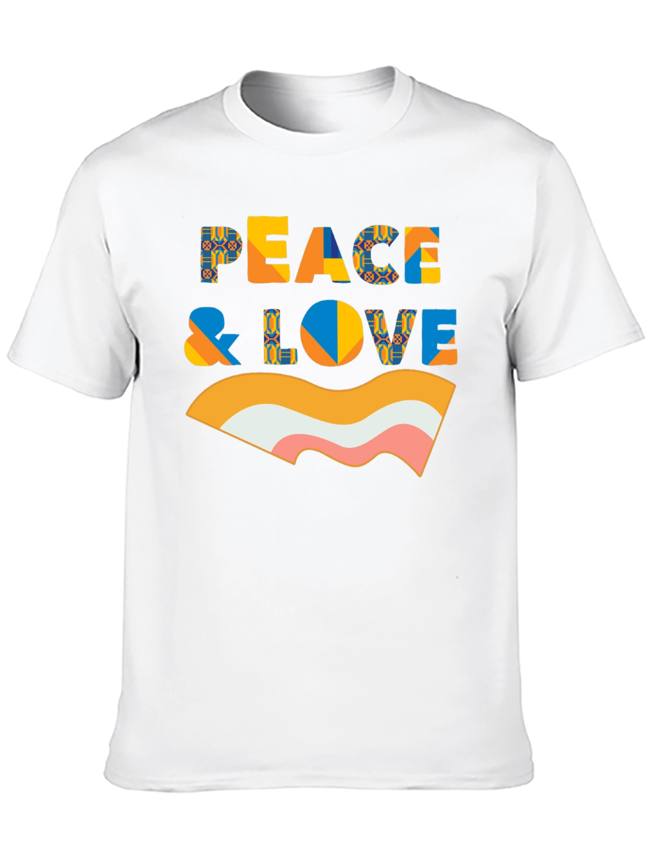 Peace & Love Retro Graphic Black T-Shirt