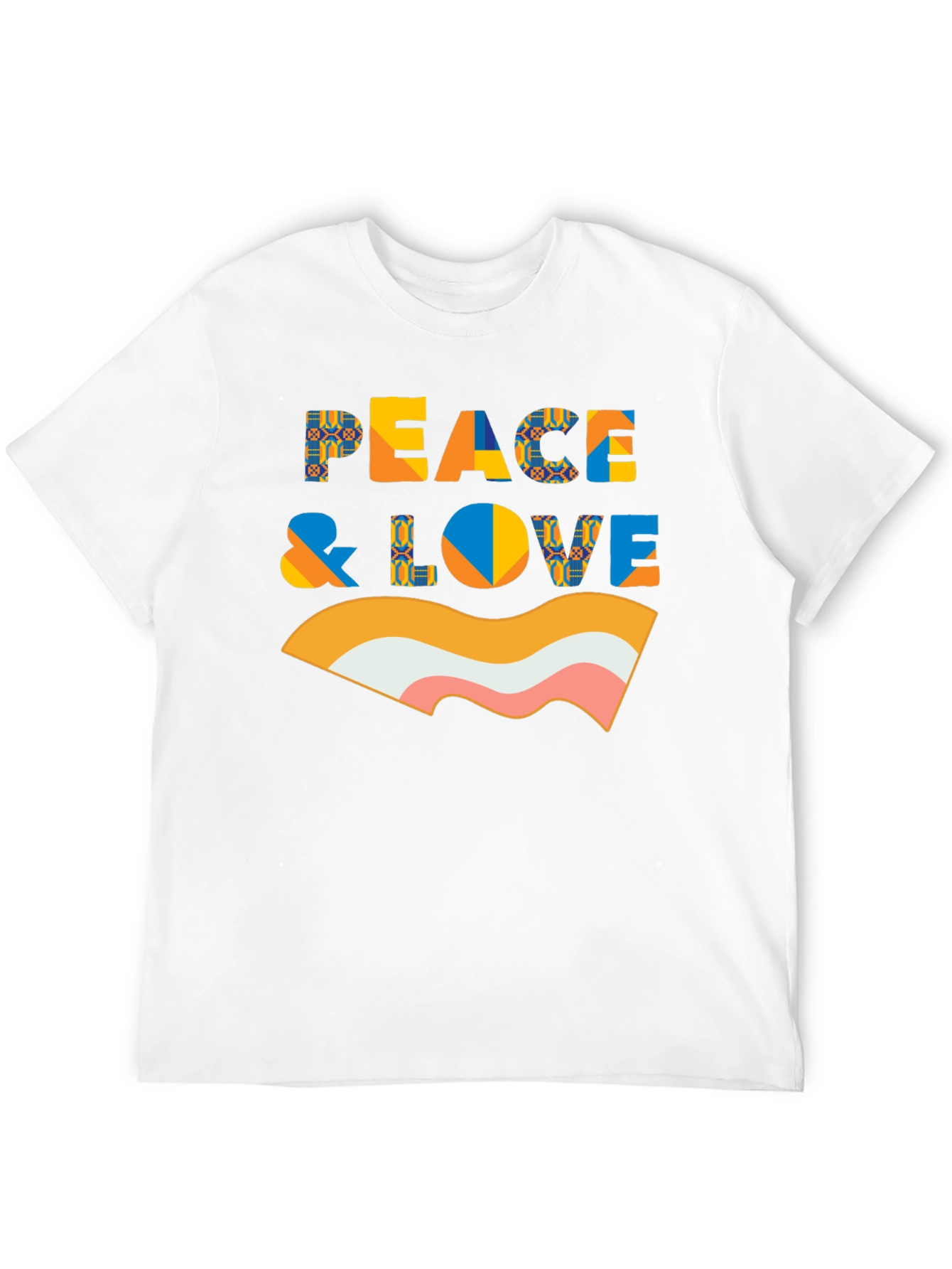 Peace & Love Retro Graphic Black T-Shirt