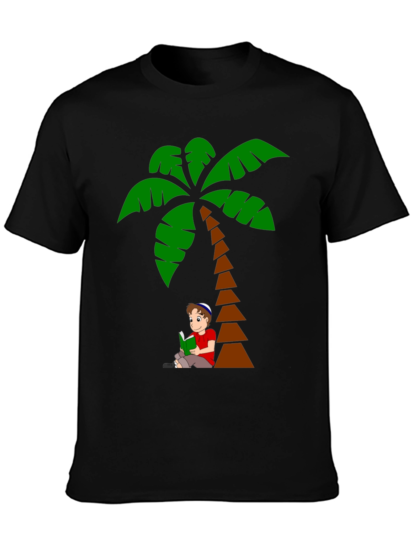 Palm Tree Boy Reading Graphic T-Shirt