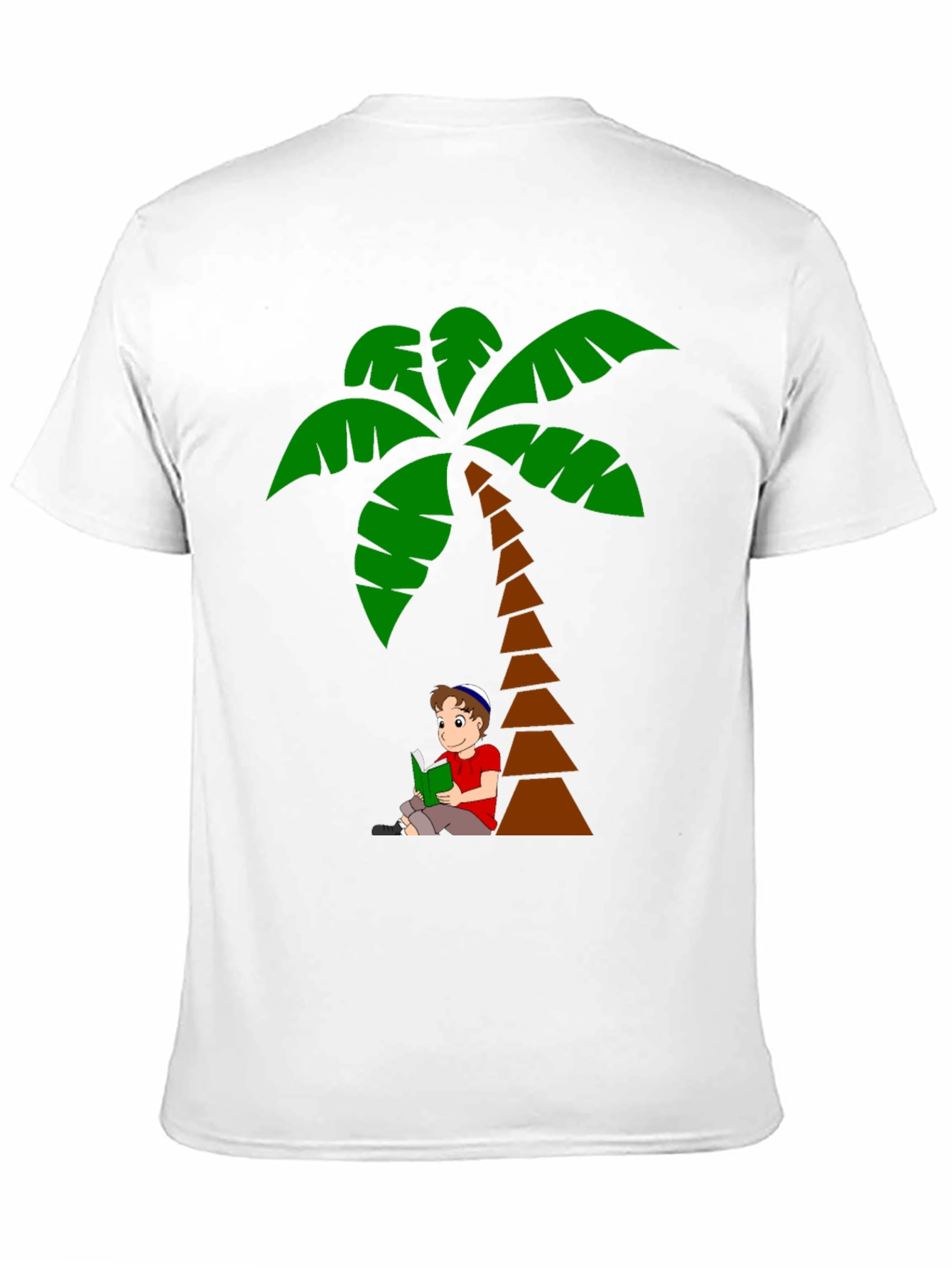Palm Tree Boy Reading Graphic T-Shirt