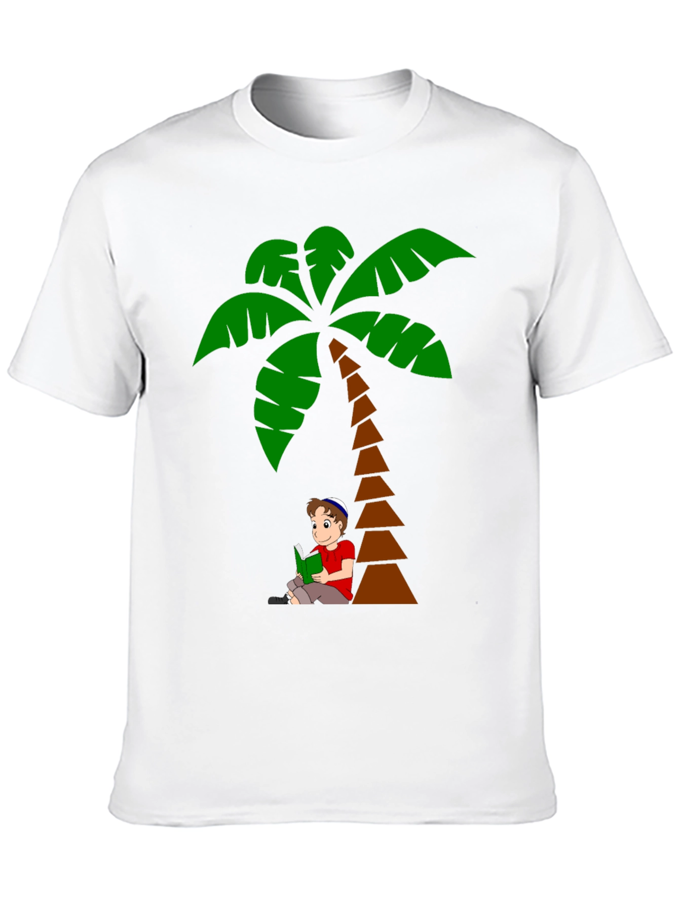 Palm Tree Boy Reading Graphic T-Shirt