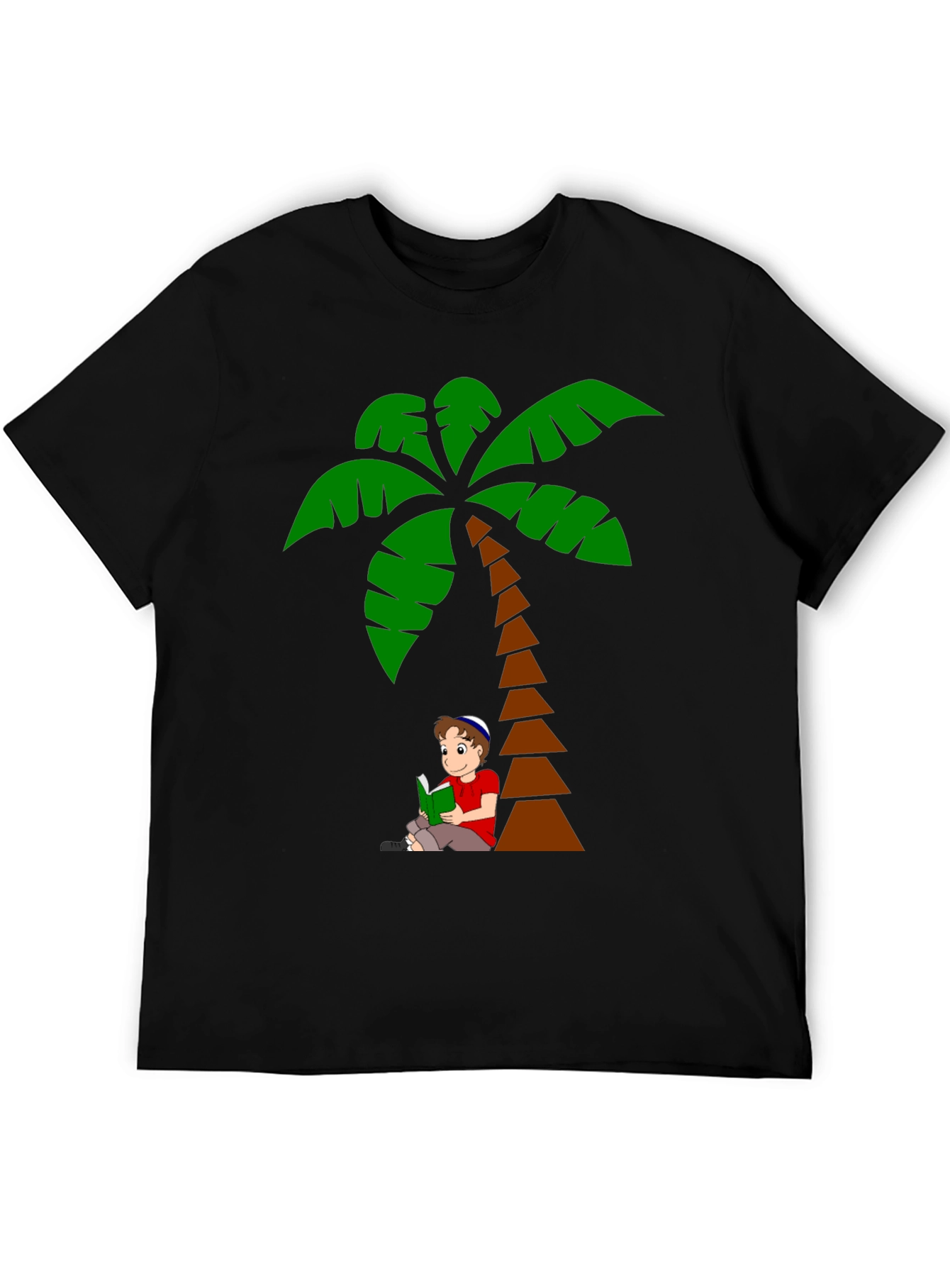Palm Tree Boy Reading Graphic T-Shirt