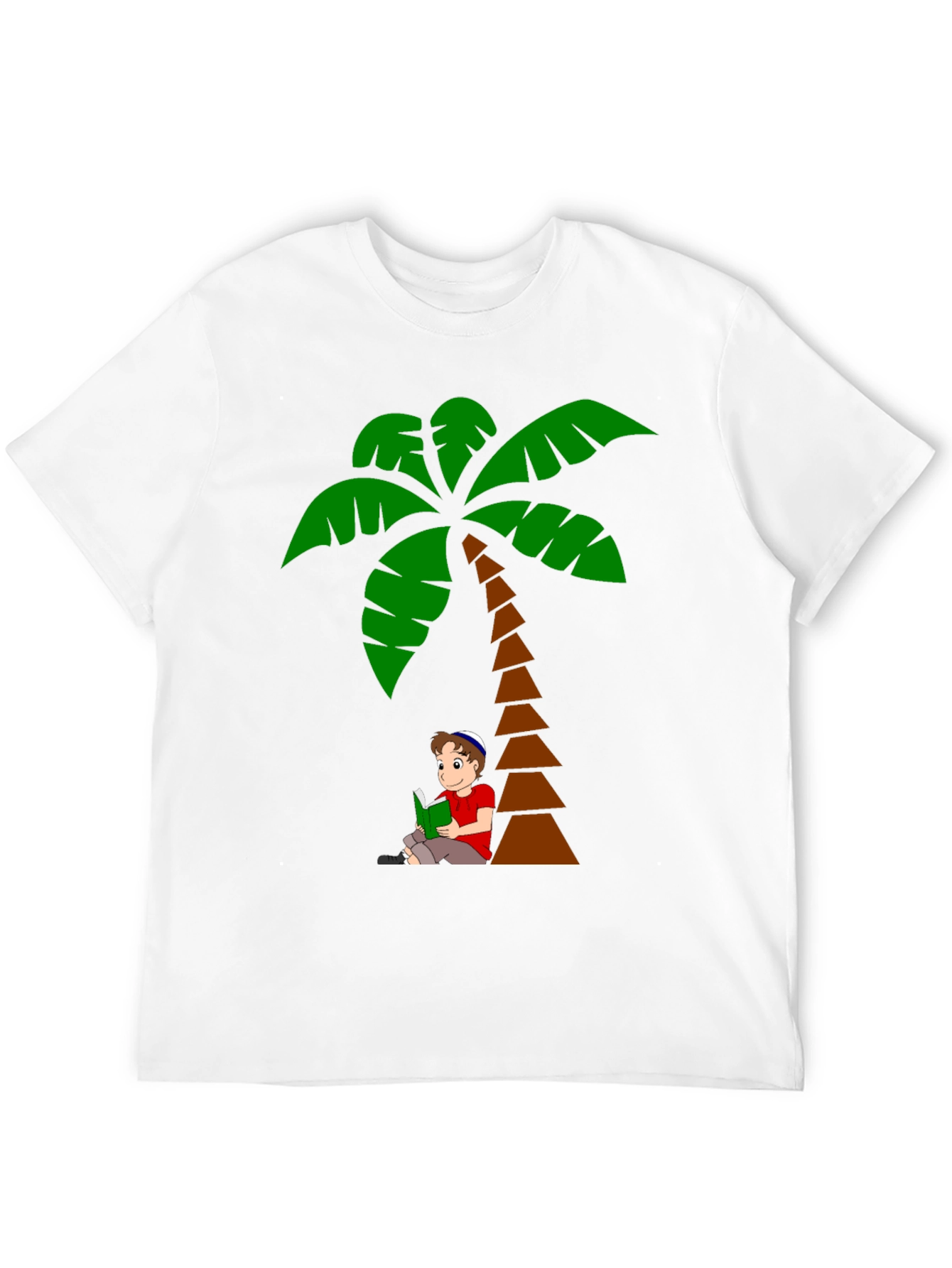Palm Tree Boy Reading Graphic T-Shirt