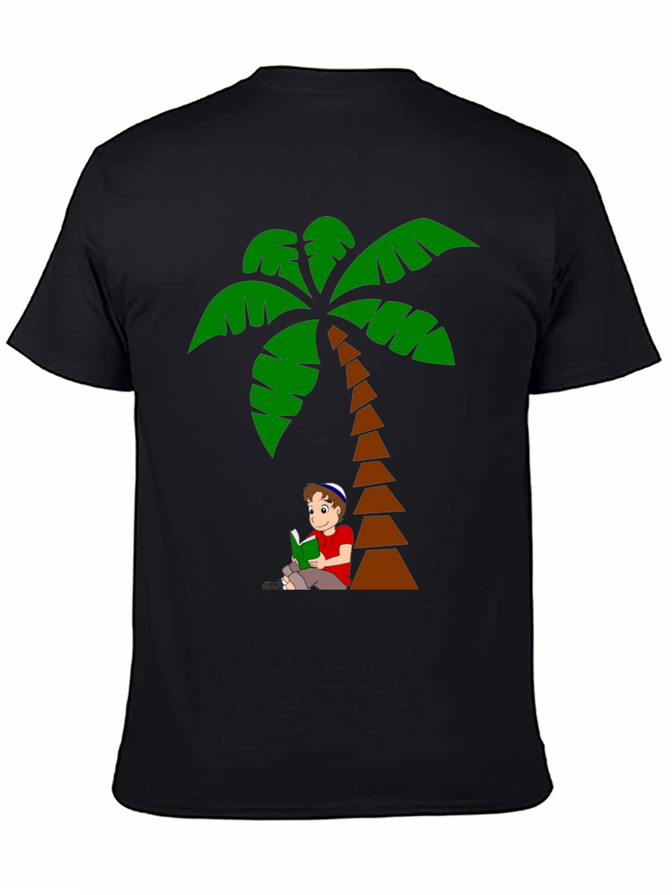 Palm Tree Boy Reading Graphic T-Shirt