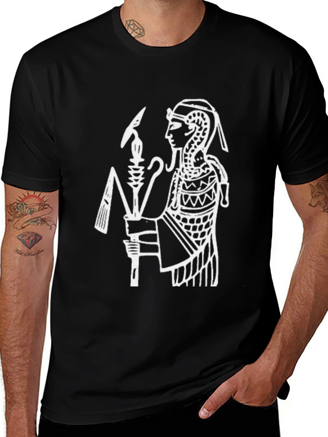 Egyptian Pharaoh Graphic T-Shirt - Black Cotton Tee