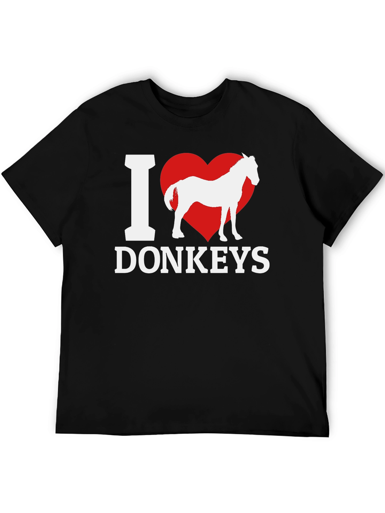 I Heart Donkeys Graphic Tee - Black Unisex Shirt