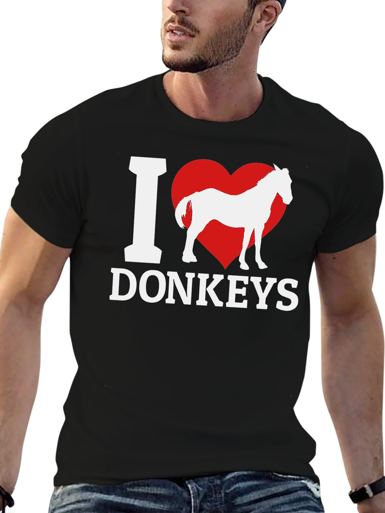 I Heart Donkeys Graphic Tee - Black Unisex Shirt