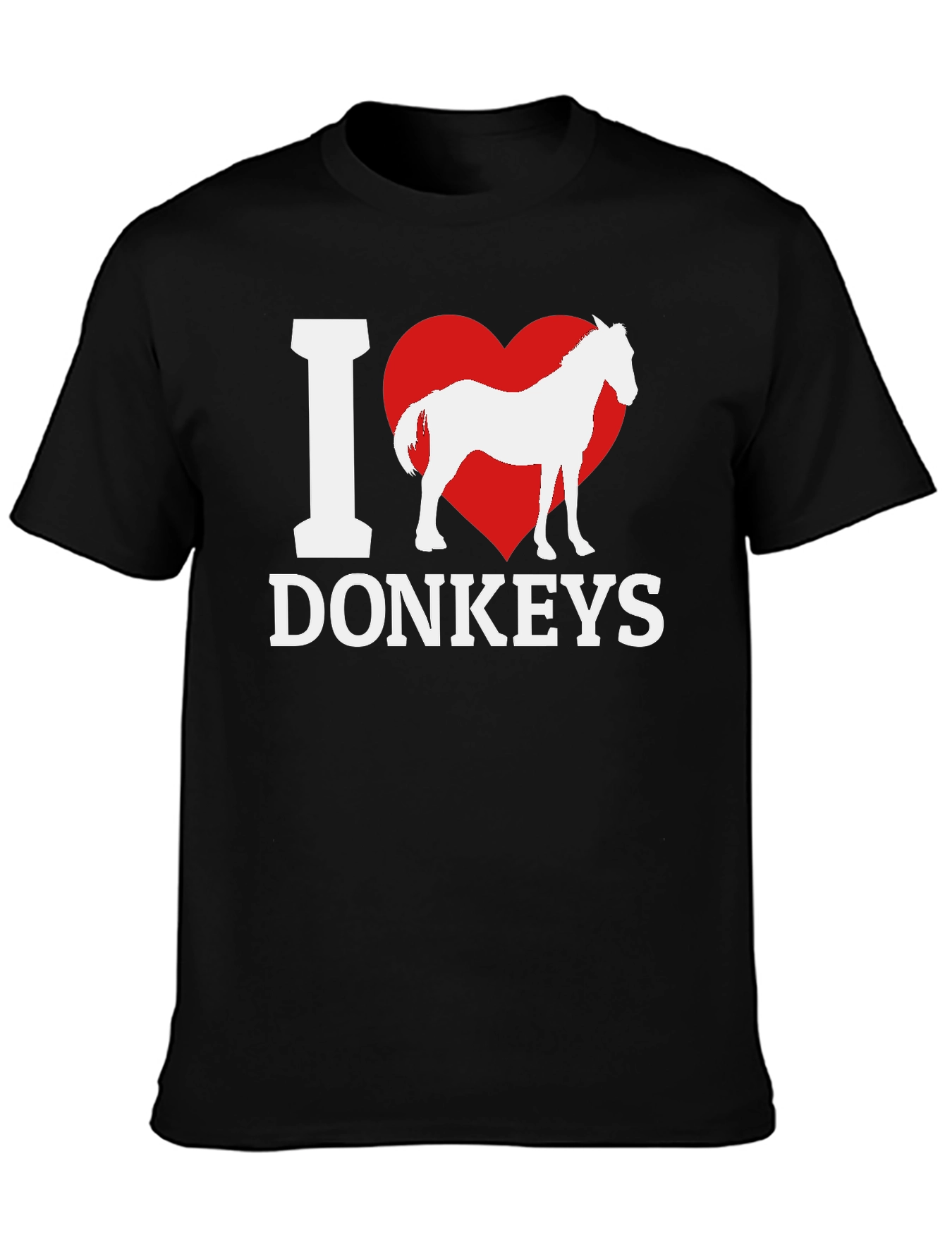 I Heart Donkeys Graphic Tee - Black Unisex Shirt