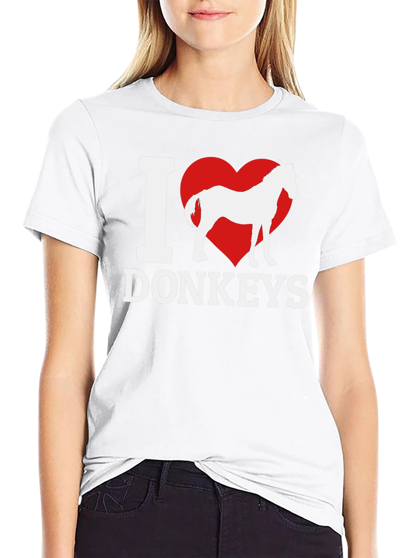 I Heart Donkeys Graphic Tee - Black Unisex Shirt