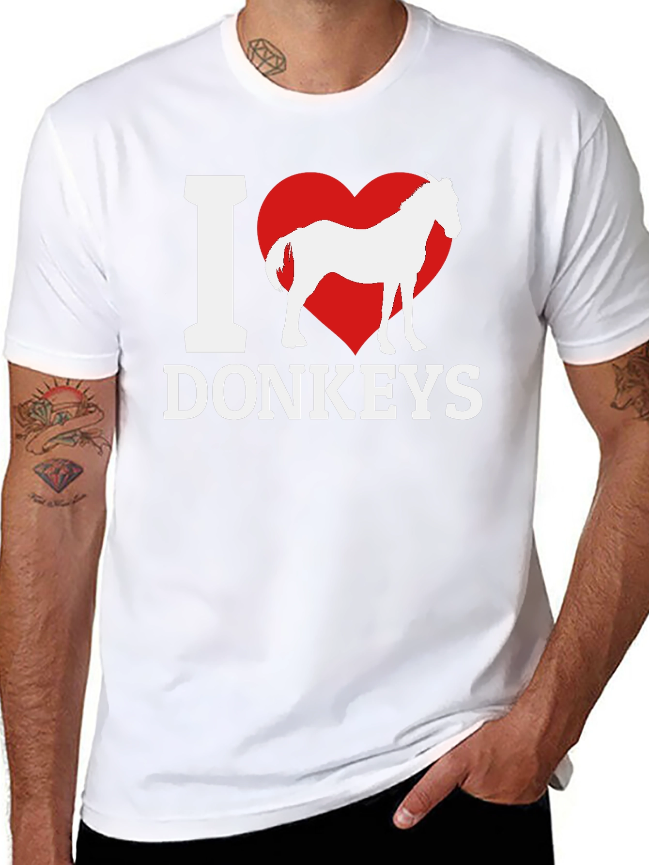 I Heart Donkeys Graphic Tee - Black Unisex Shirt