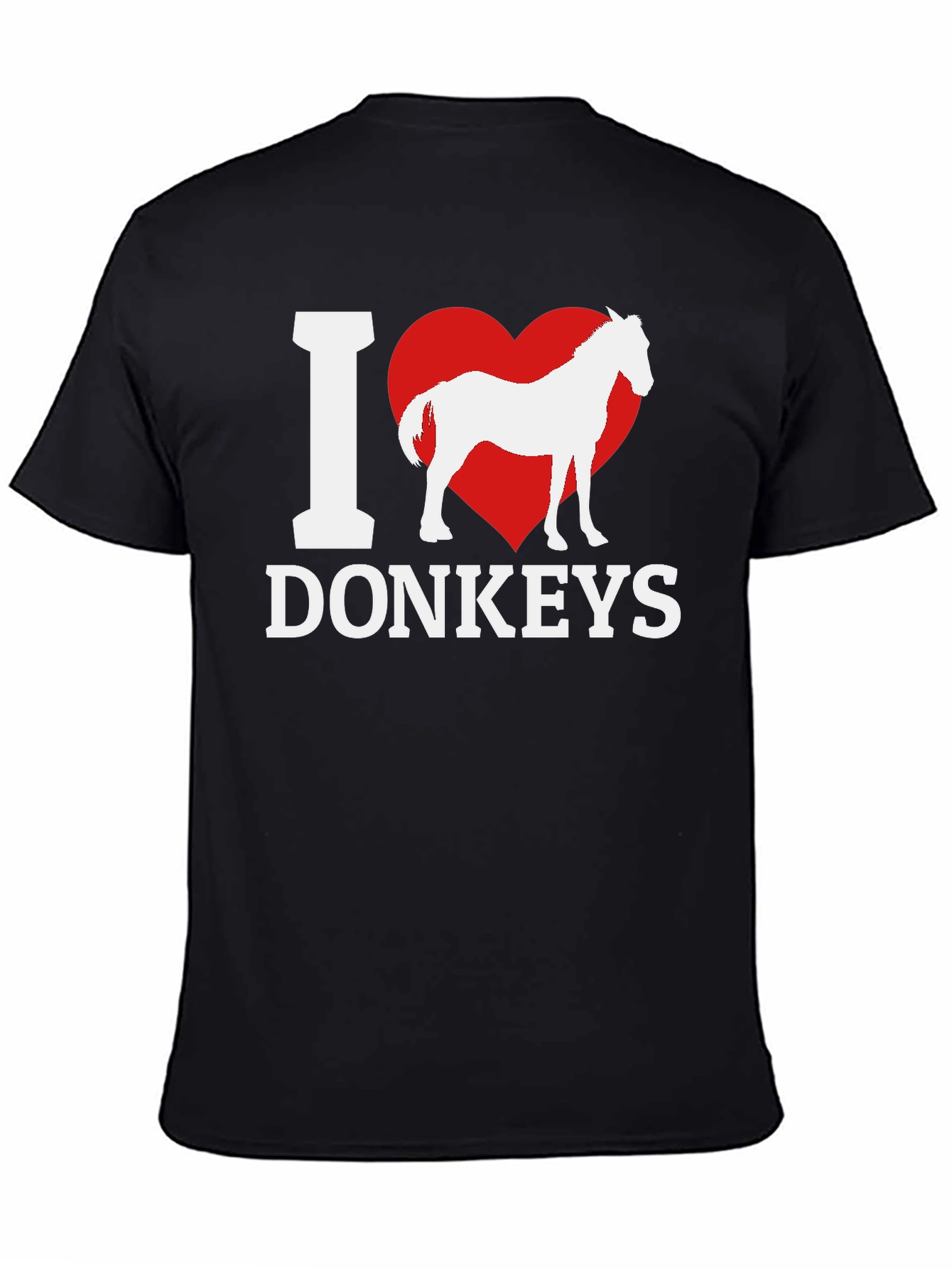 I Heart Donkeys Graphic Tee - Black Unisex Shirt