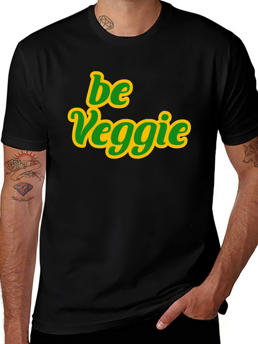 Be Veggie Graphic Tee - Black Cotton T-Shirt
