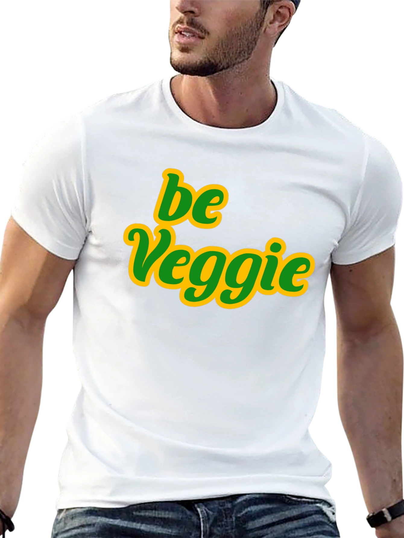 Be Veggie Graphic Tee - Black Cotton T-Shirt