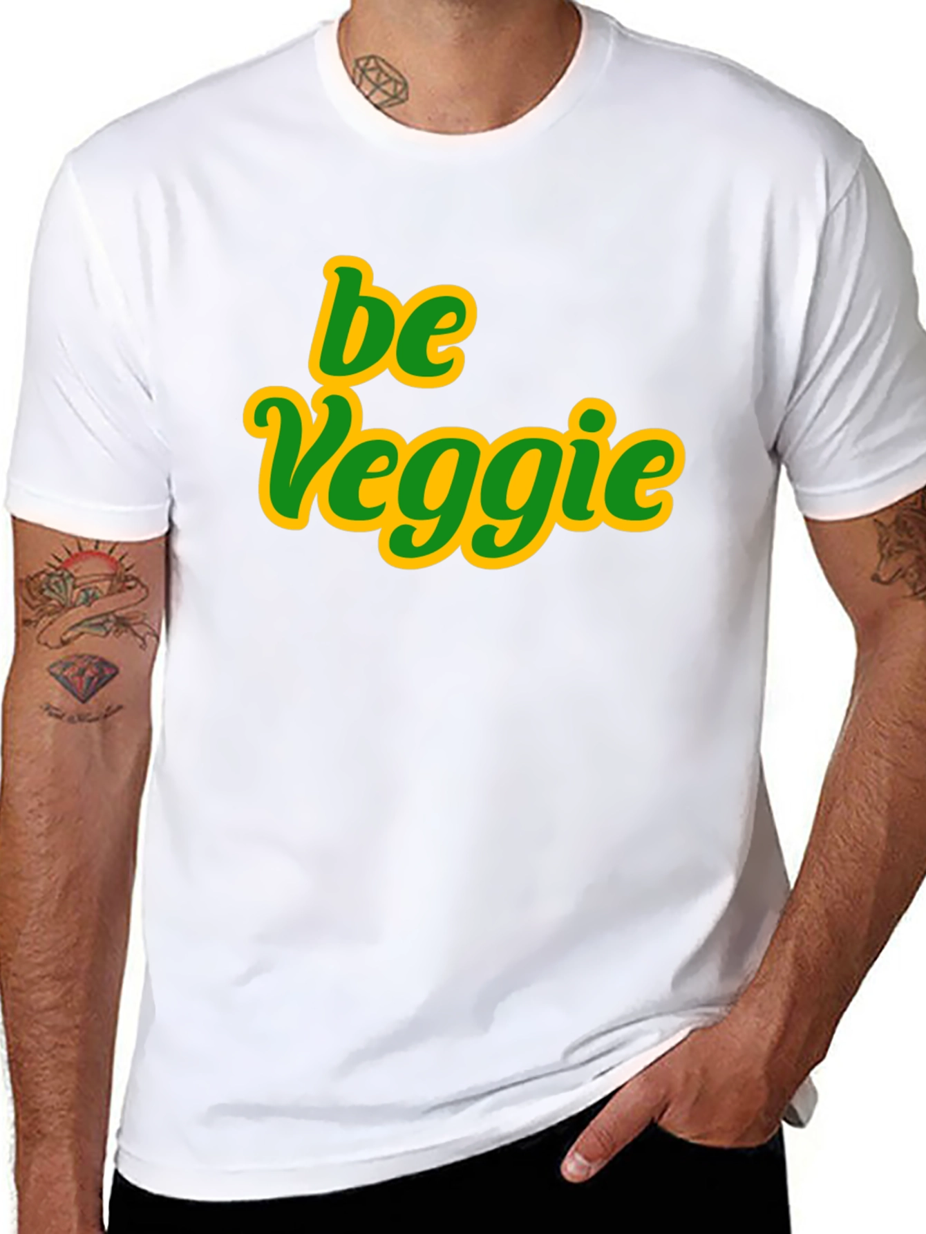 Be Veggie Graphic Tee - Black Cotton T-Shirt