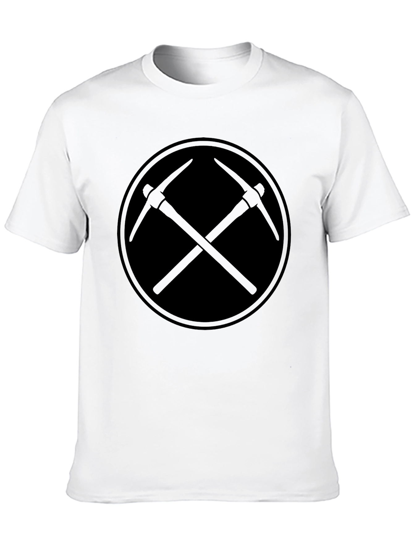 Black Pickaxe Logo T-Shirt - Minimalist Style