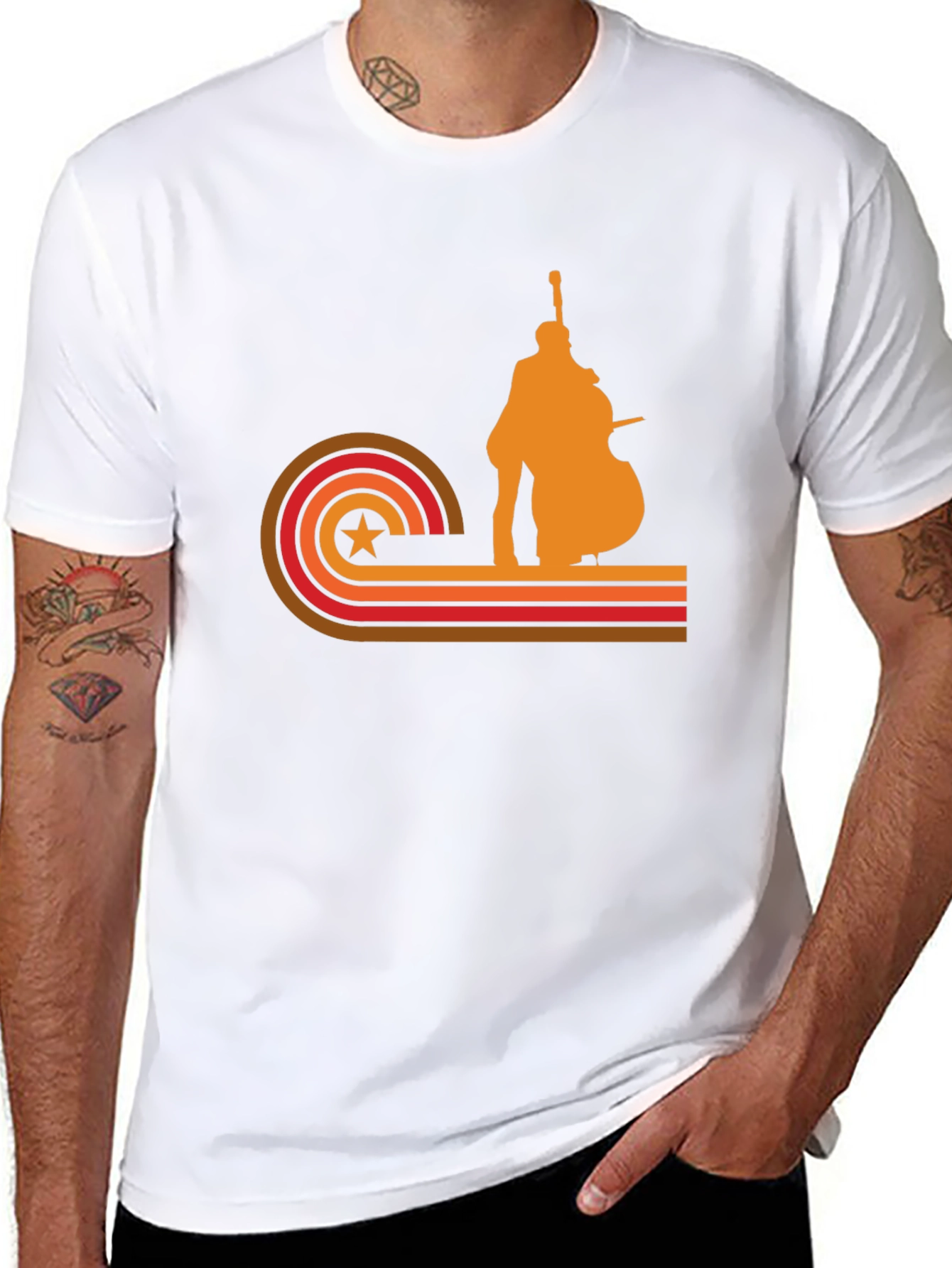 Retro Bass Player Graphic T-Shirt