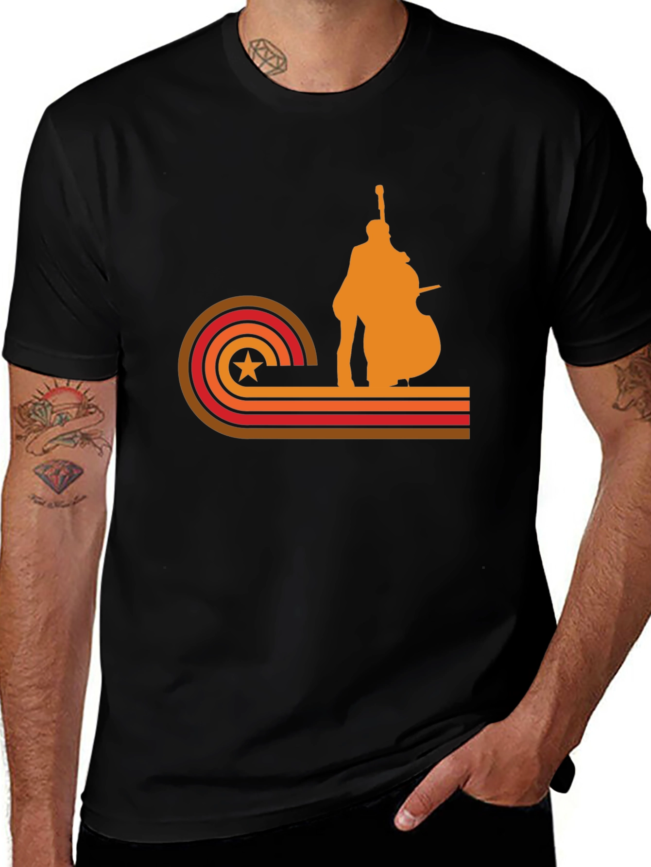 Retro Bass Player Graphic T-Shirt