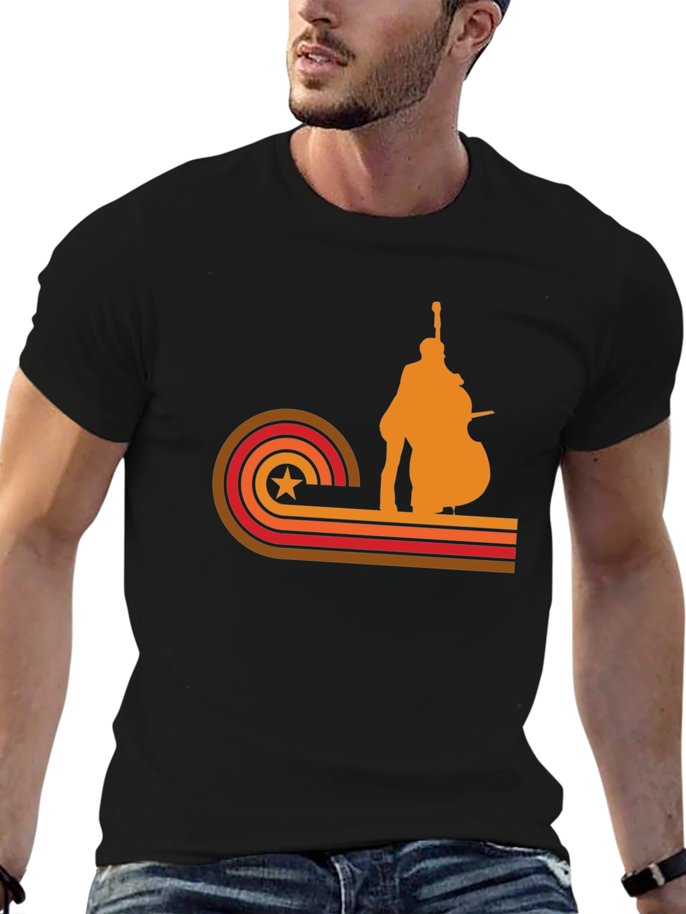 Retro Bass Player Graphic T-Shirt