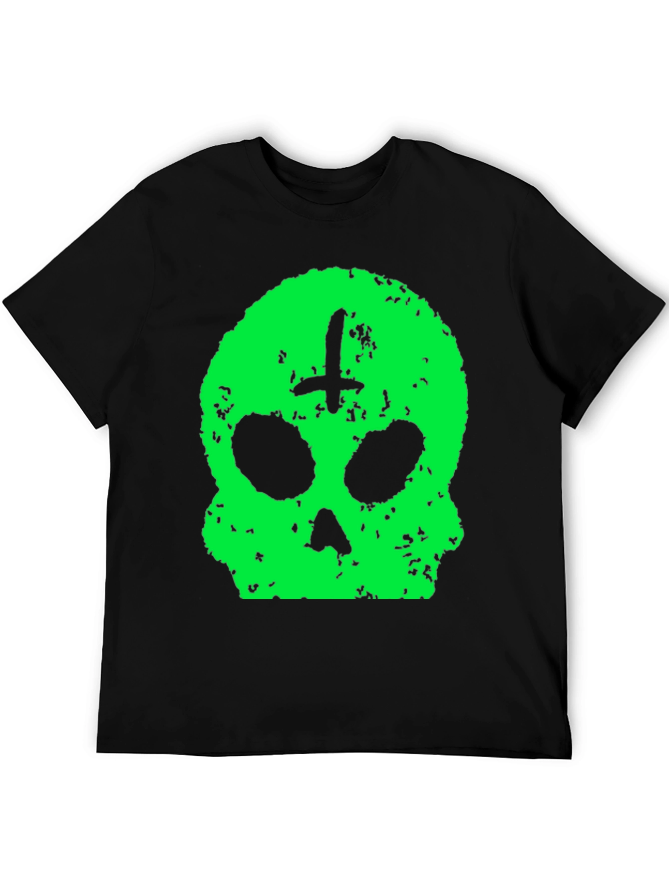 Skull & Cross T-Shirt - Green Graphic Print