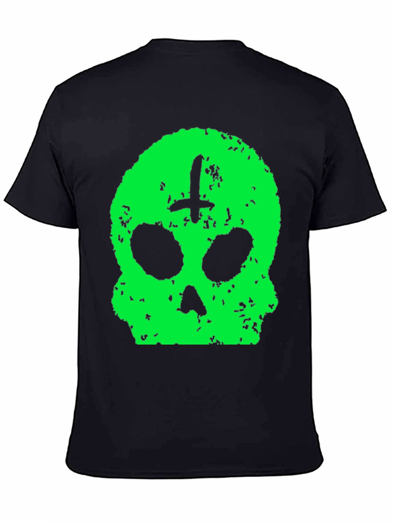 Skull & Cross T-Shirt - Green Graphic Print