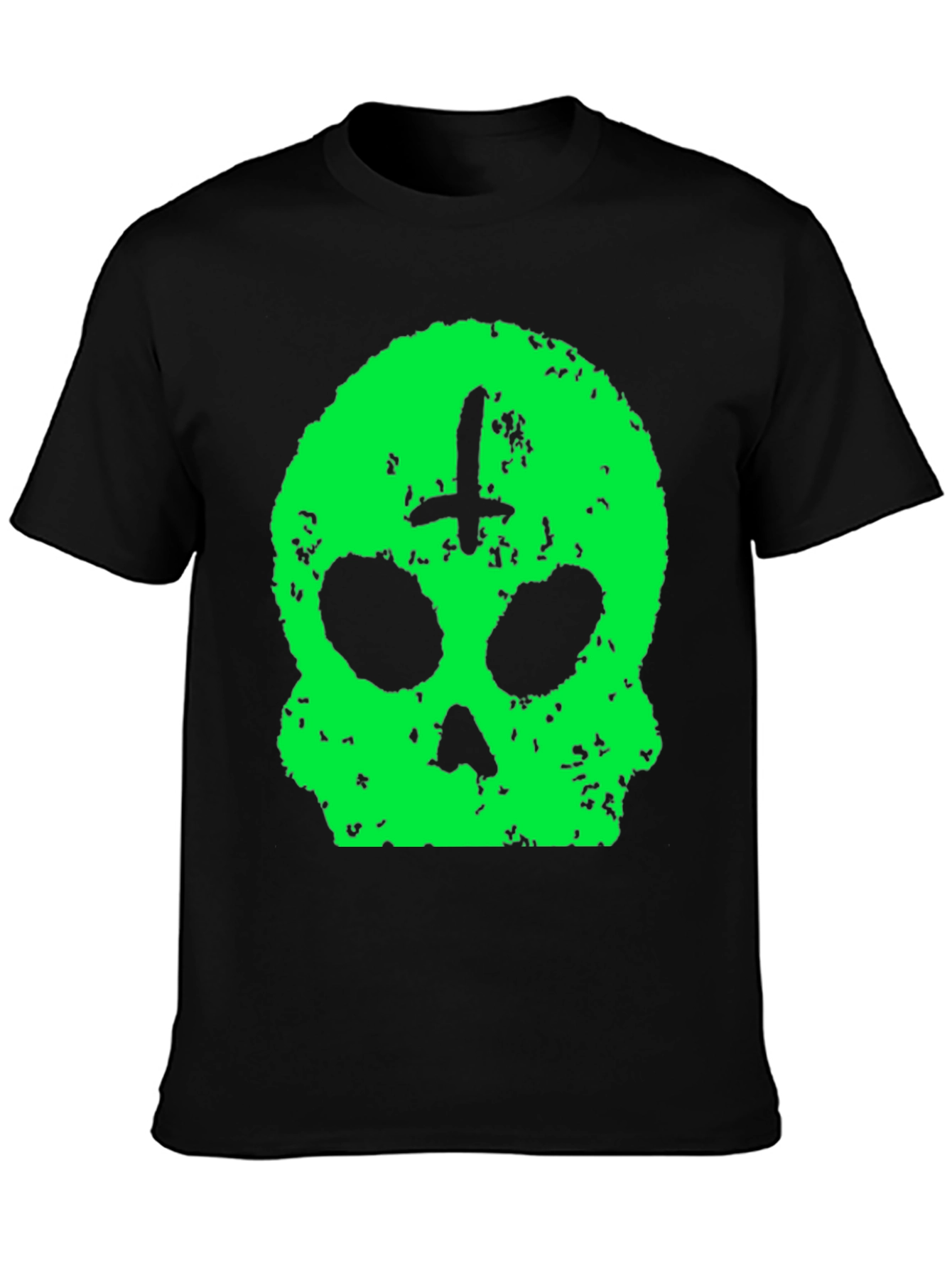 Skull & Cross T-Shirt - Green Graphic Print